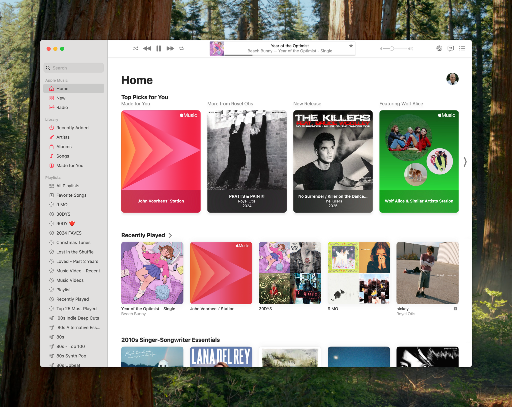 Music on Sequoia.