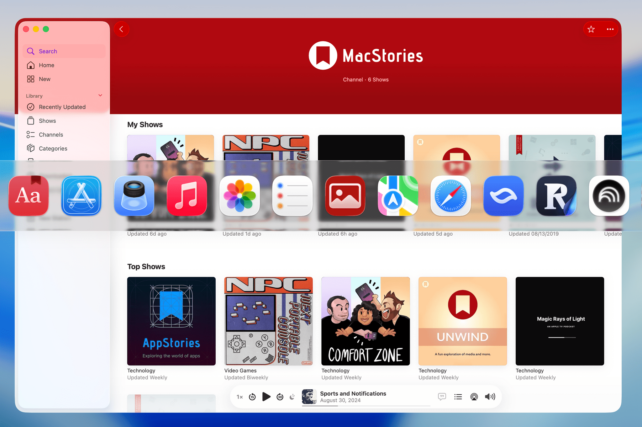 The Tahoe App Switcher.