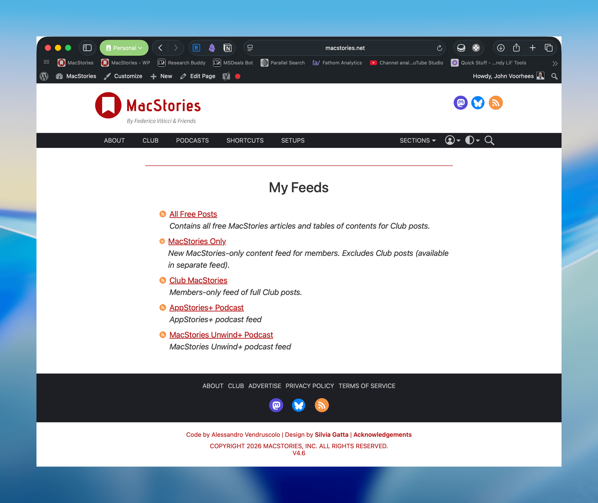 Club members' special RSS feeds.