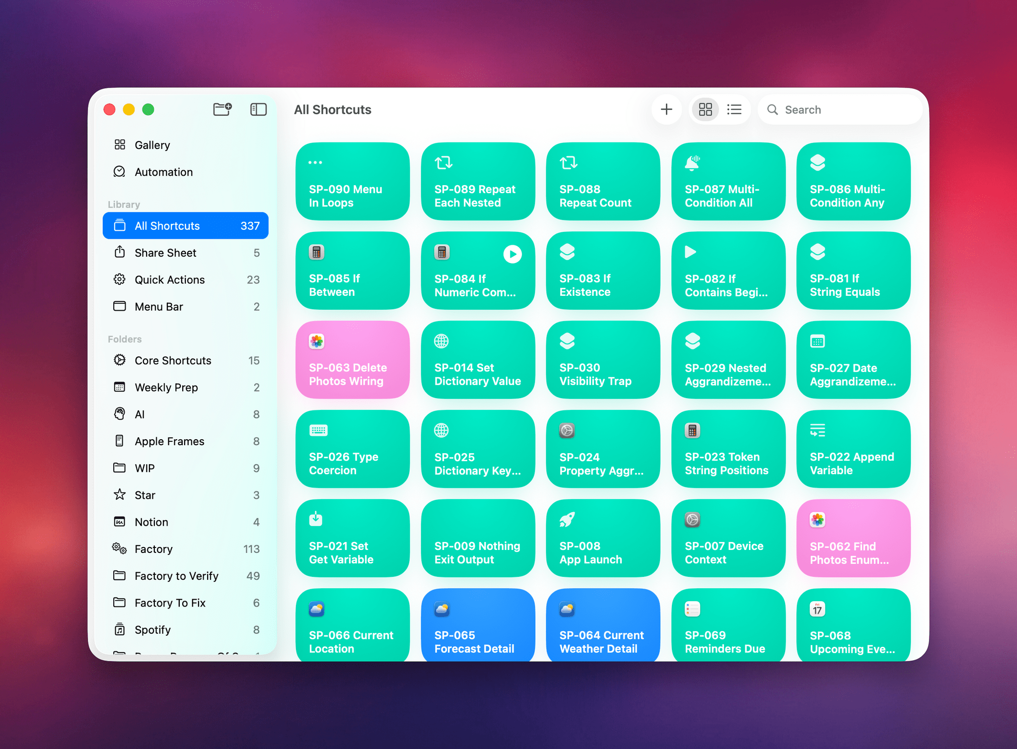 Codex installed all these shortcuts via computer use.