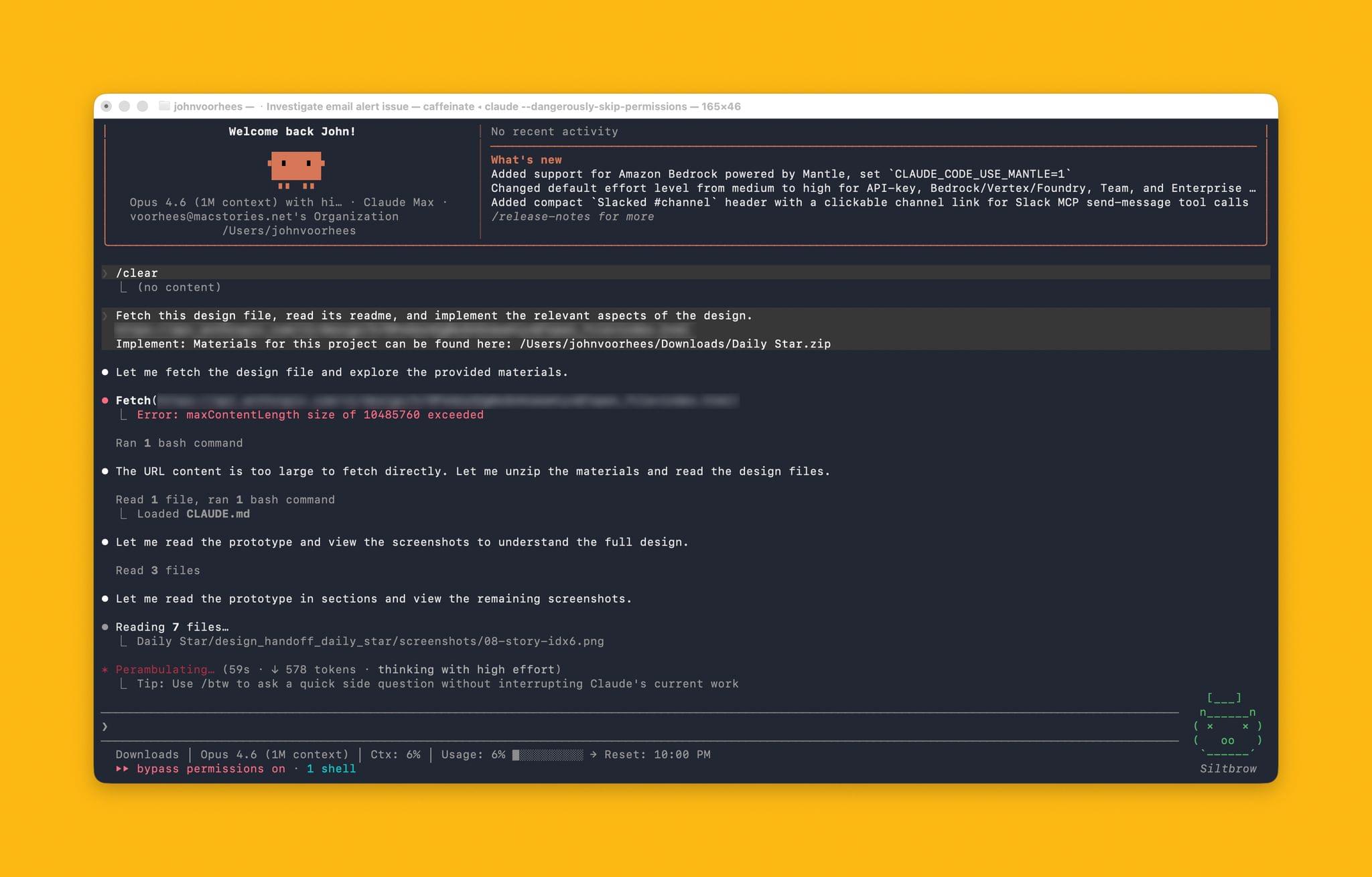 Handing a project off to Claude Code.