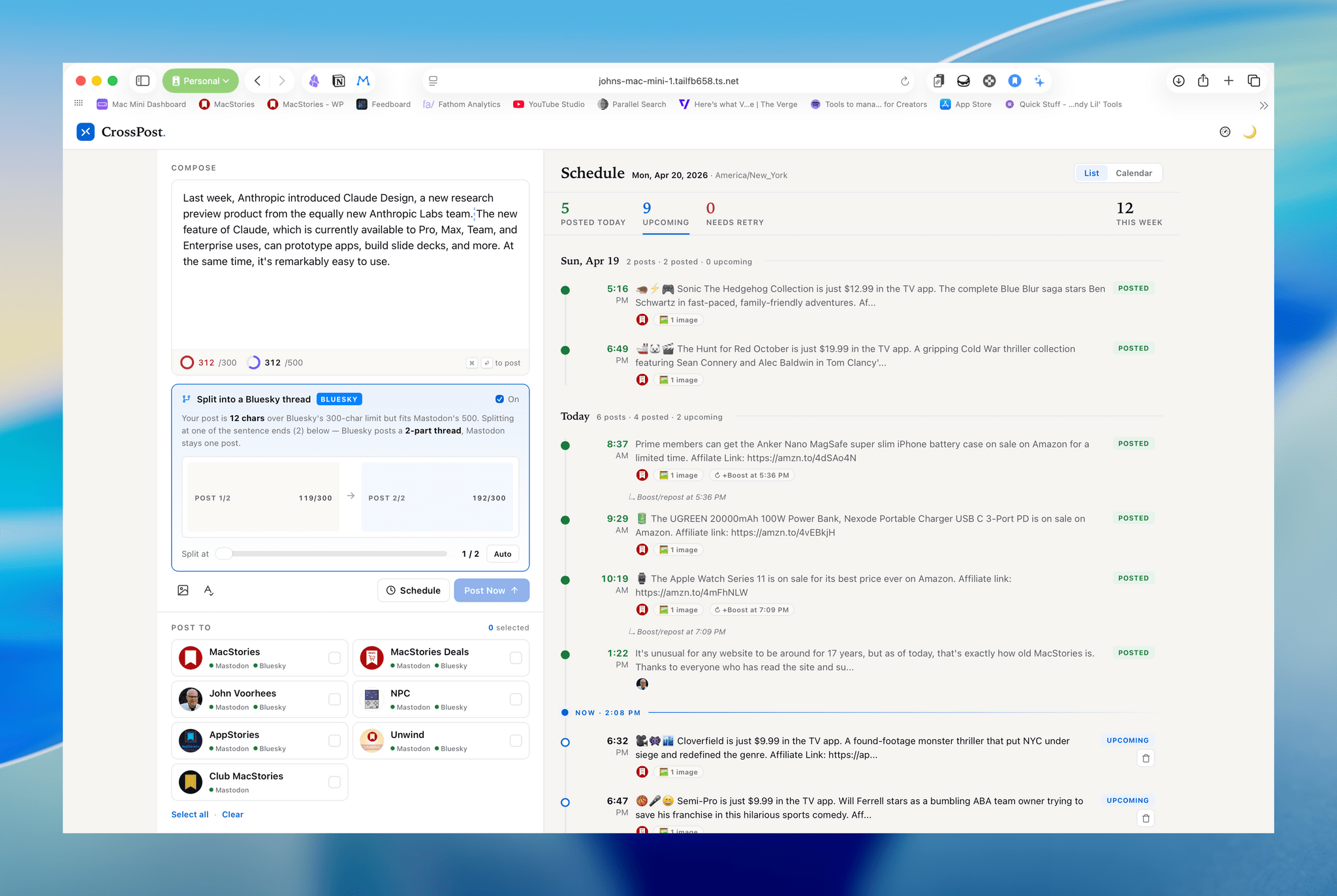 Implementing a tricky post splitter UI.