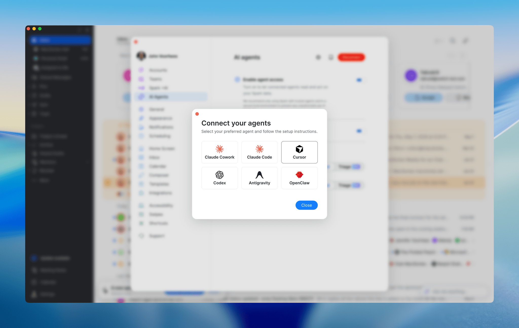 Spark works with several agents.
