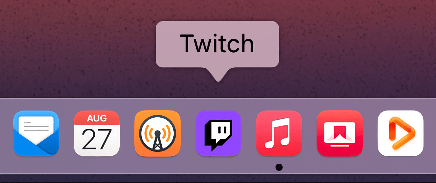 Even if the Twitch icon I fetched from the iOS App Store is a square image with sharp corners, macOS Sonoma has automatically fitted it into a rounded square to make it look consistent among native apps.