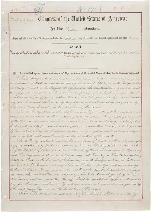 *This* is the Sherman Act. Source: [National Archives](https://www.archives.gov/milestone-documents/sherman-anti-trust-act).