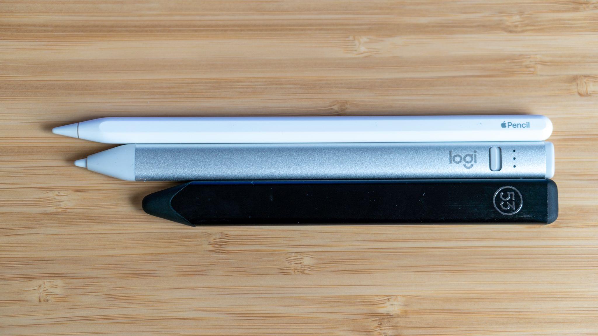 Top to Bottom: The Apple Pencil, Logitech's Crayon, and the 53 Pencil.