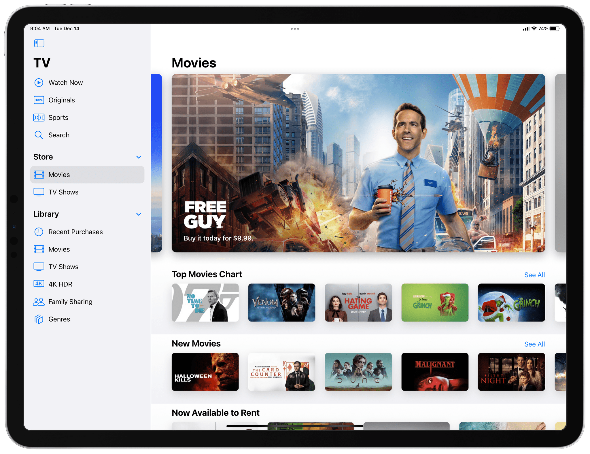 The TV app's new store and iPad sidebar.