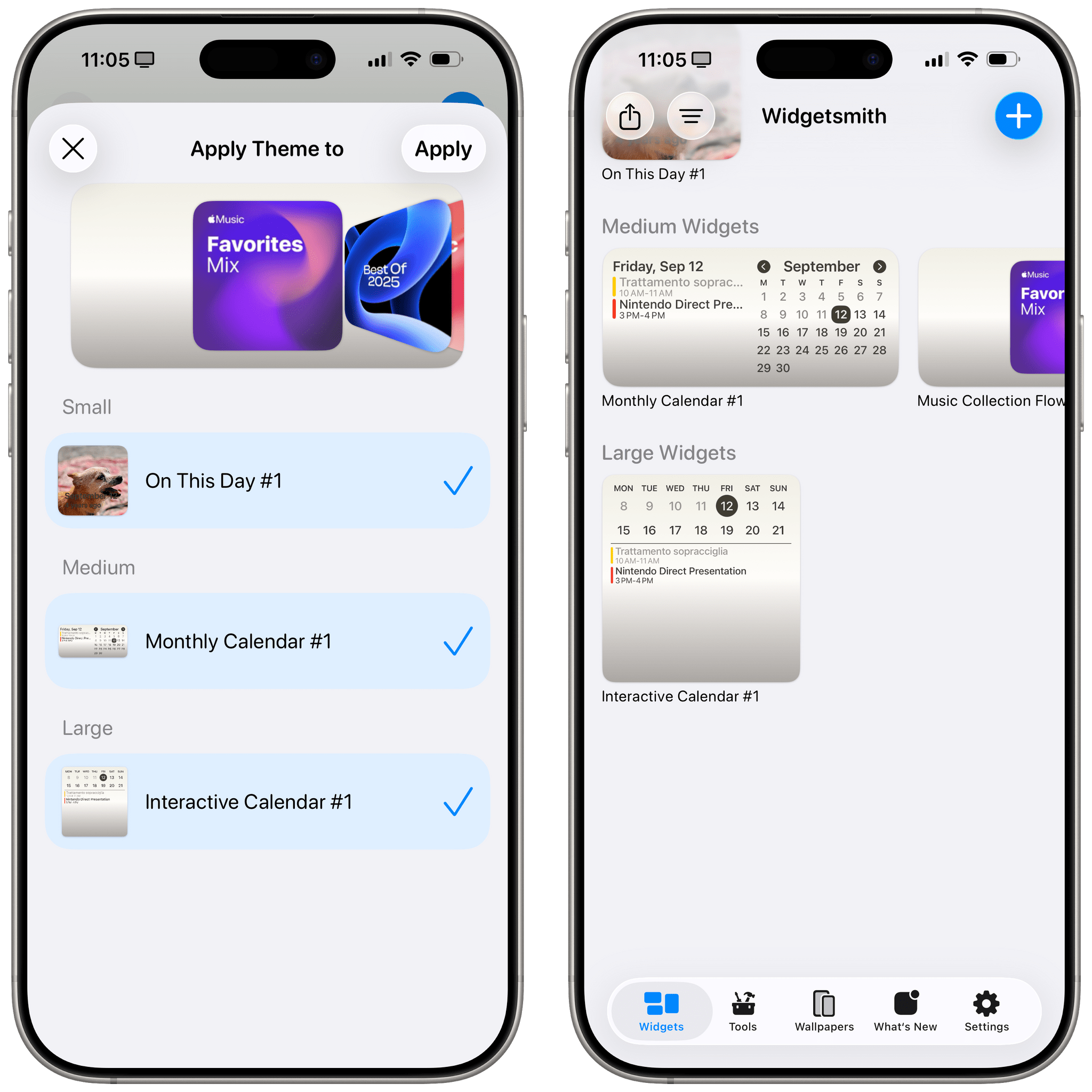 Scroll edge effects are used profusely in the new updated Widgetsmith (right). I should also note that I personally enjoy this new ability to apply styles from one widget to others a lot.