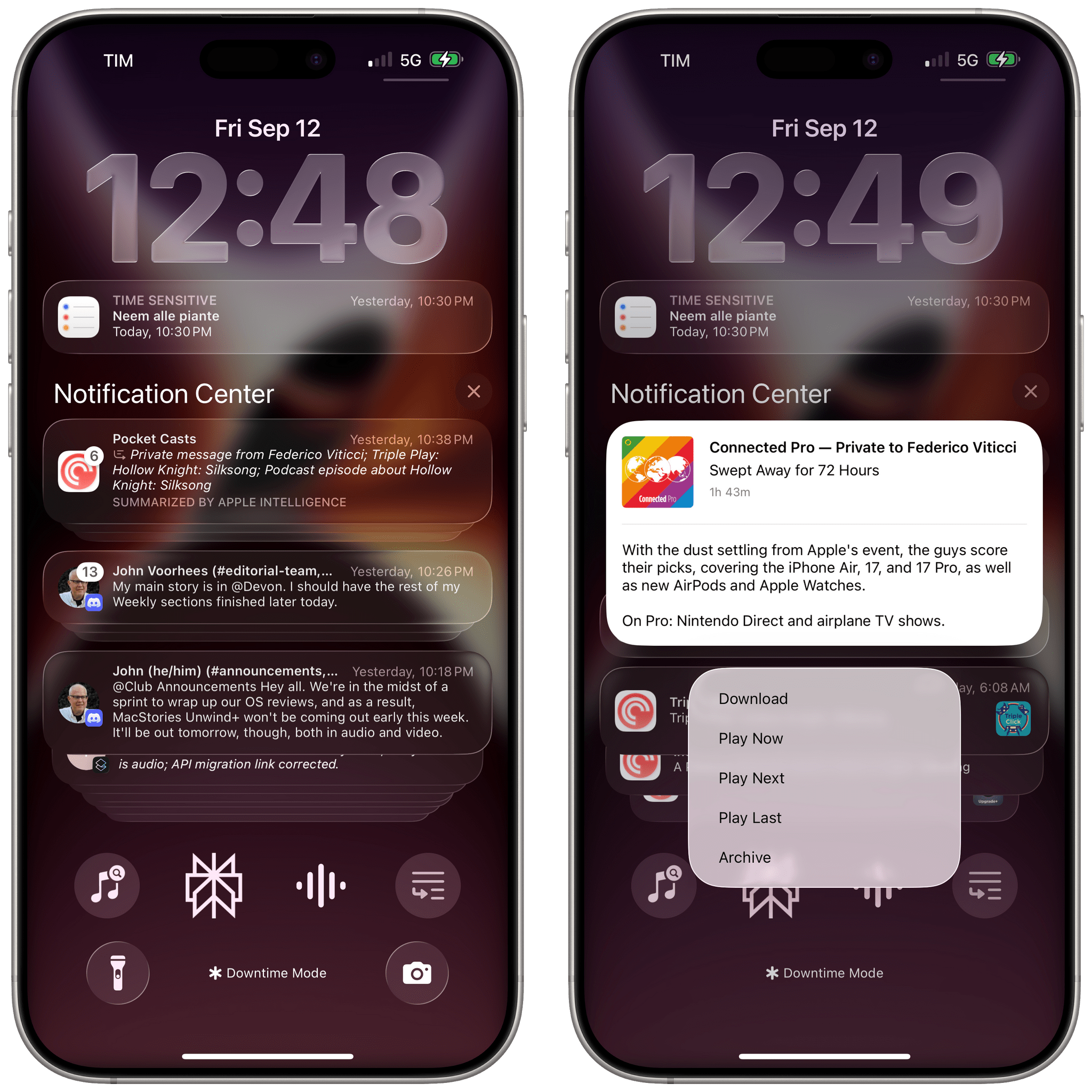 “Private message from Federico Viticci” – yeah, sure, Apple Intelligence.