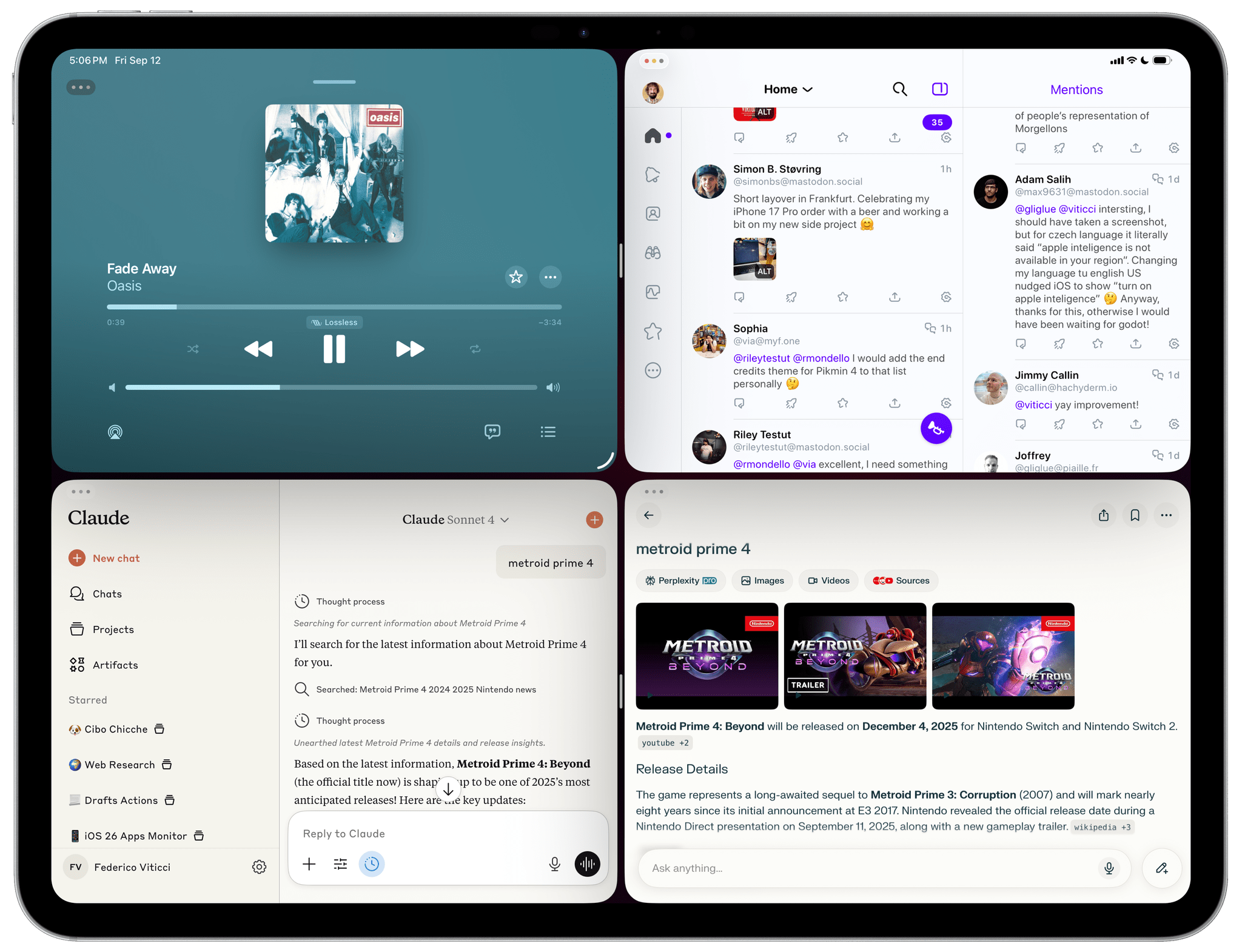 This configuration is doable, but a little cramped even on a 13” iPad Pro.