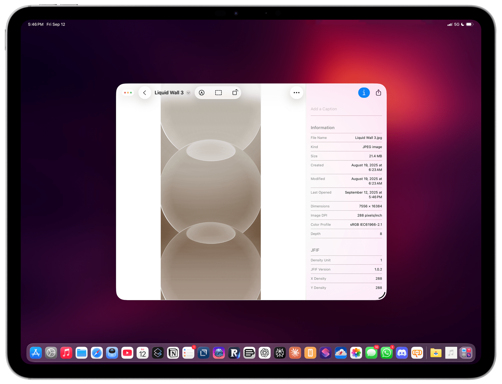 Preview’s inspector pane.