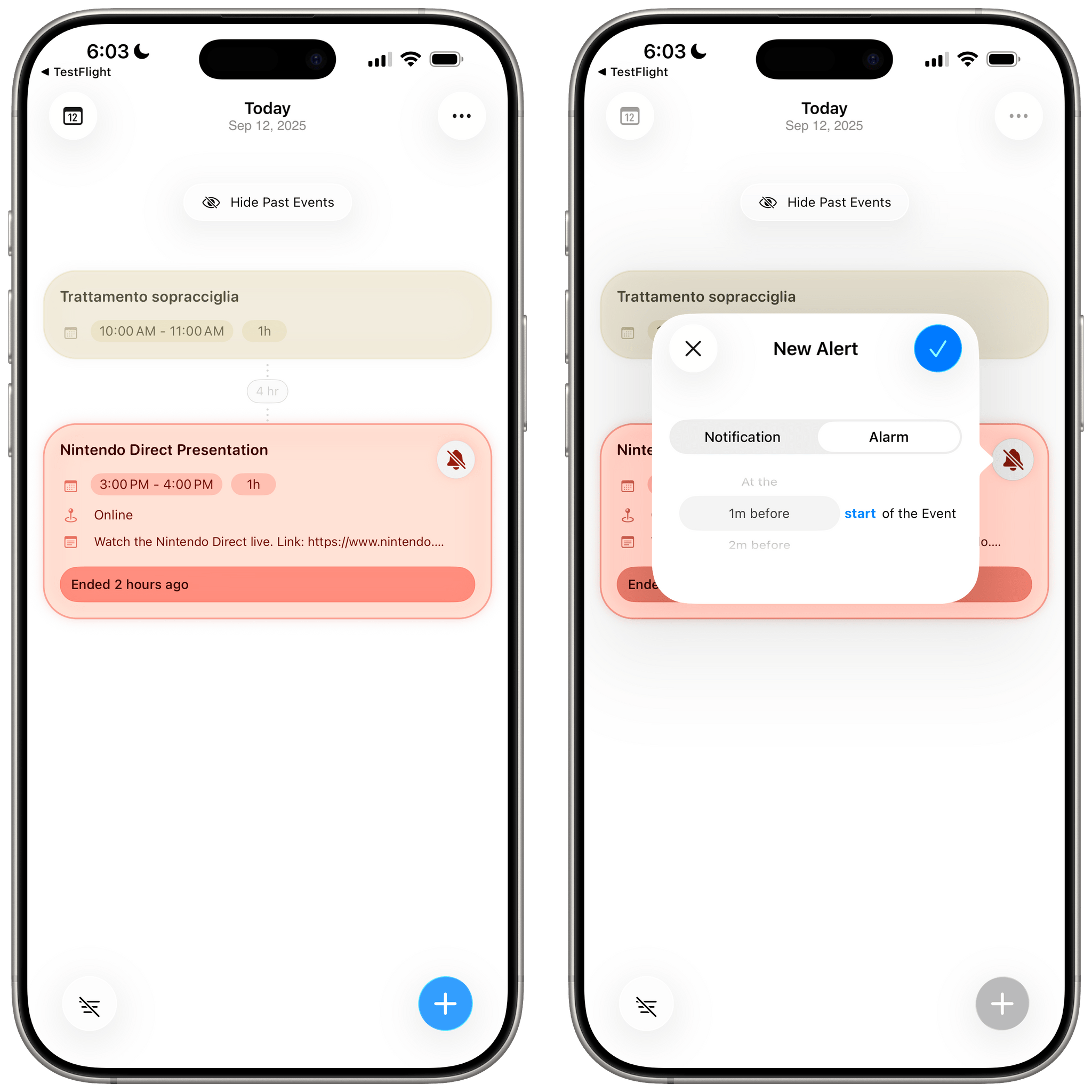 Daylish lets you choose whether you want regular notifications or more “serious” alarms.