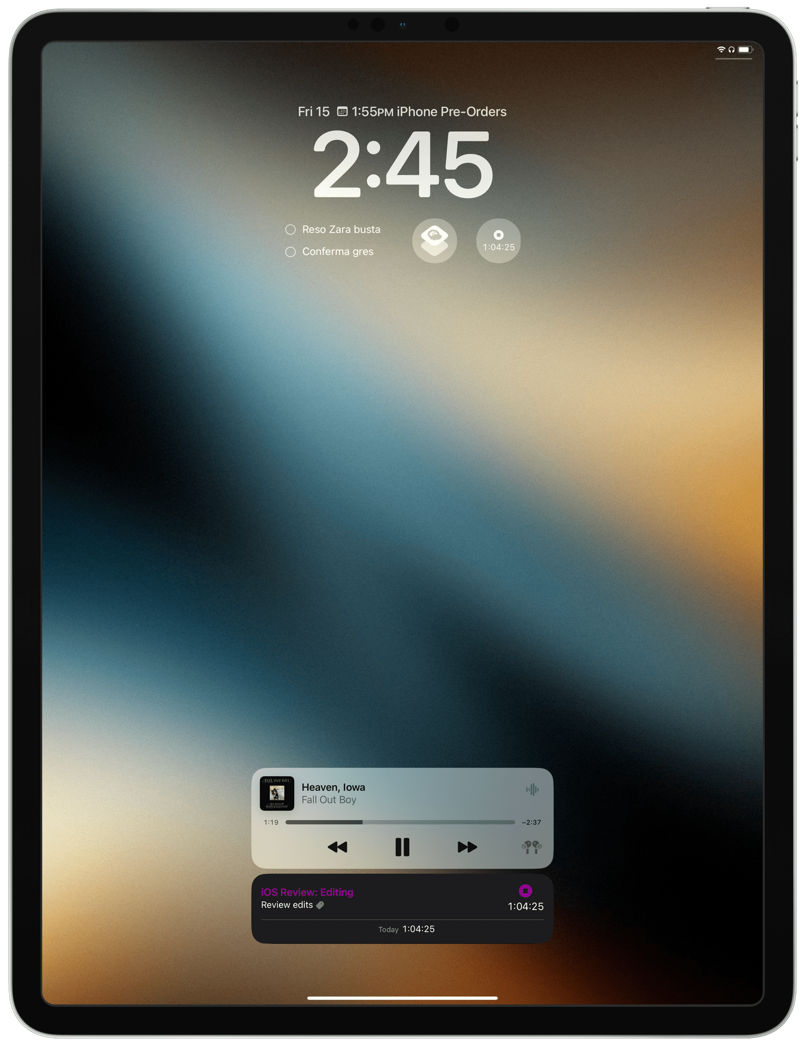 The new iPad Lock Screen in portrait mode.