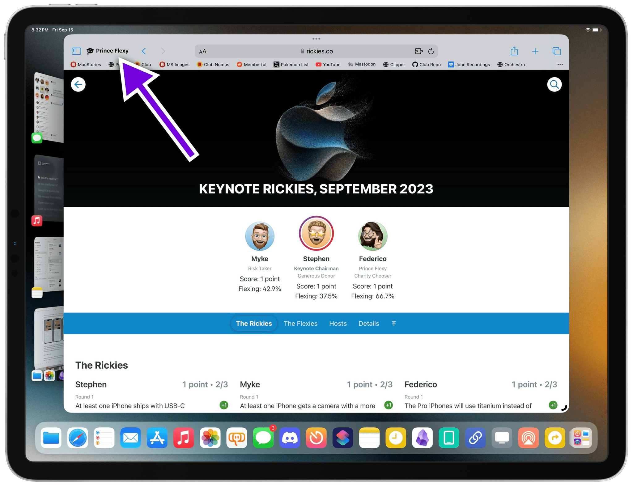 Switching between profiles on iPad can be done from this button or at the bottom of the left sidebar.