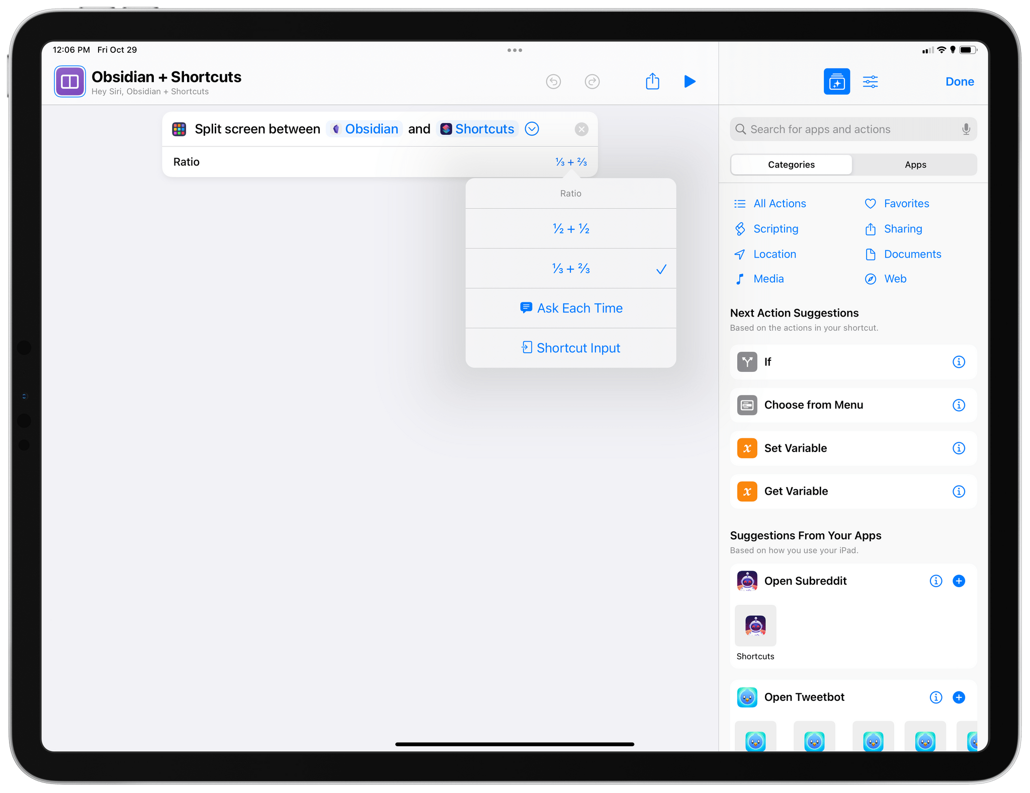 The Split Screen action in Shortcuts for iPadOS 15 doesn't support multiple app windows at all – only split ratios.