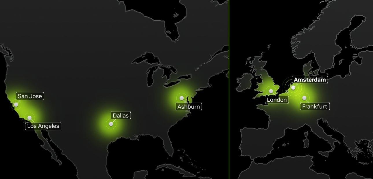 GeForce NOW's current data centers with RTX 4080 GPUs. Source: NVIDIA.