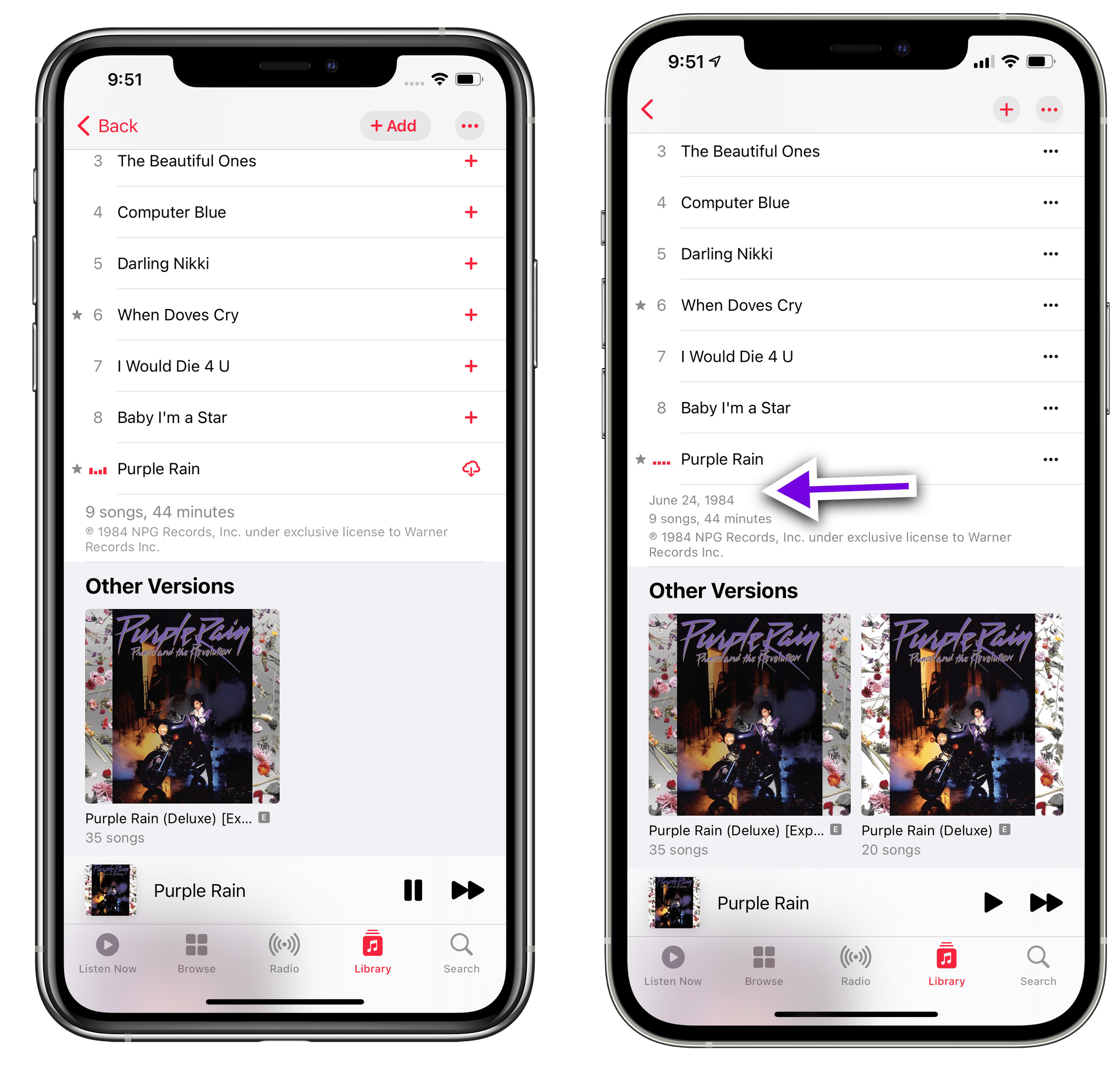 iOS 14.5 can display exact release dates for albums.