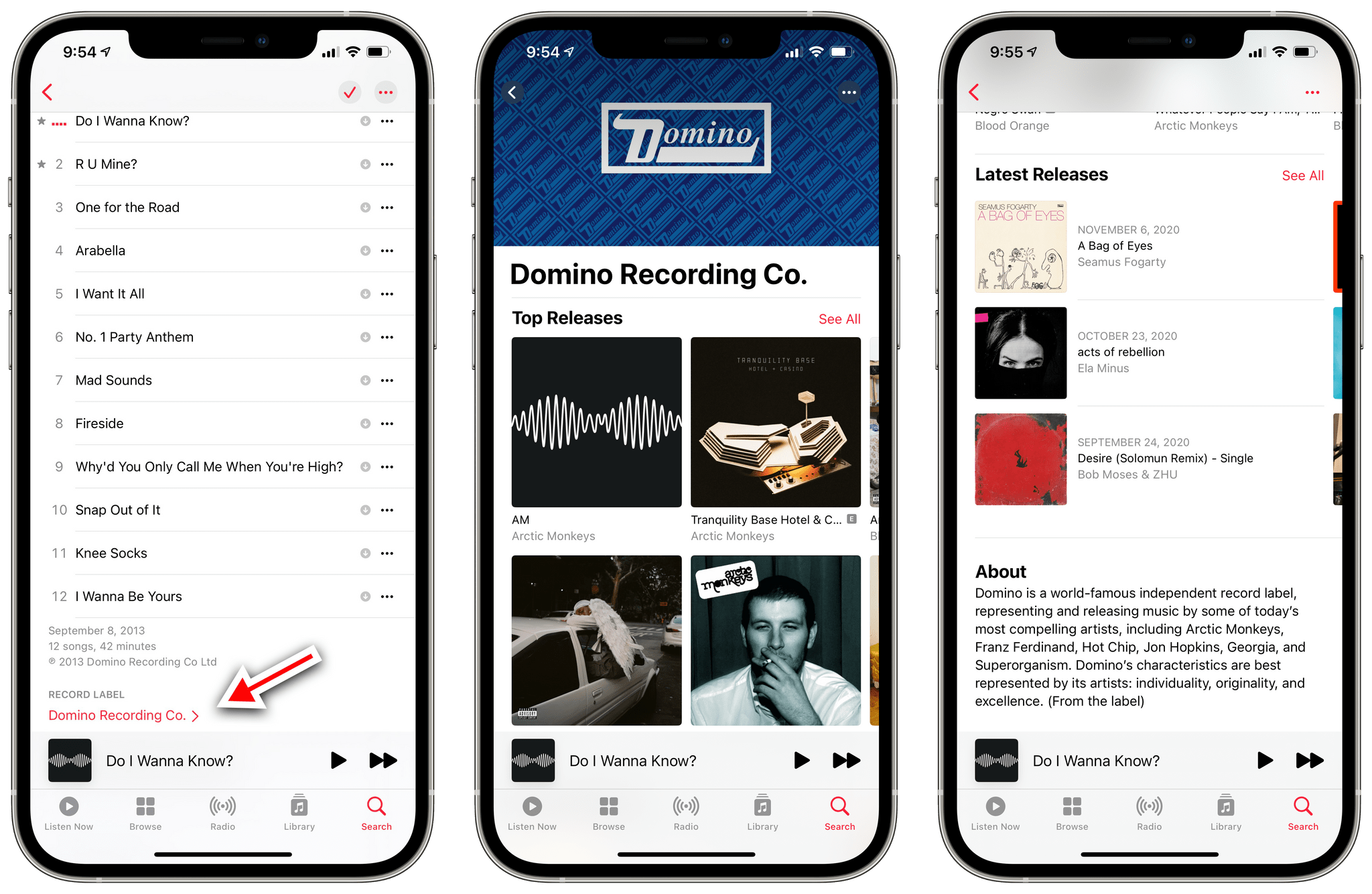 New record label pages in iOS 14.5.