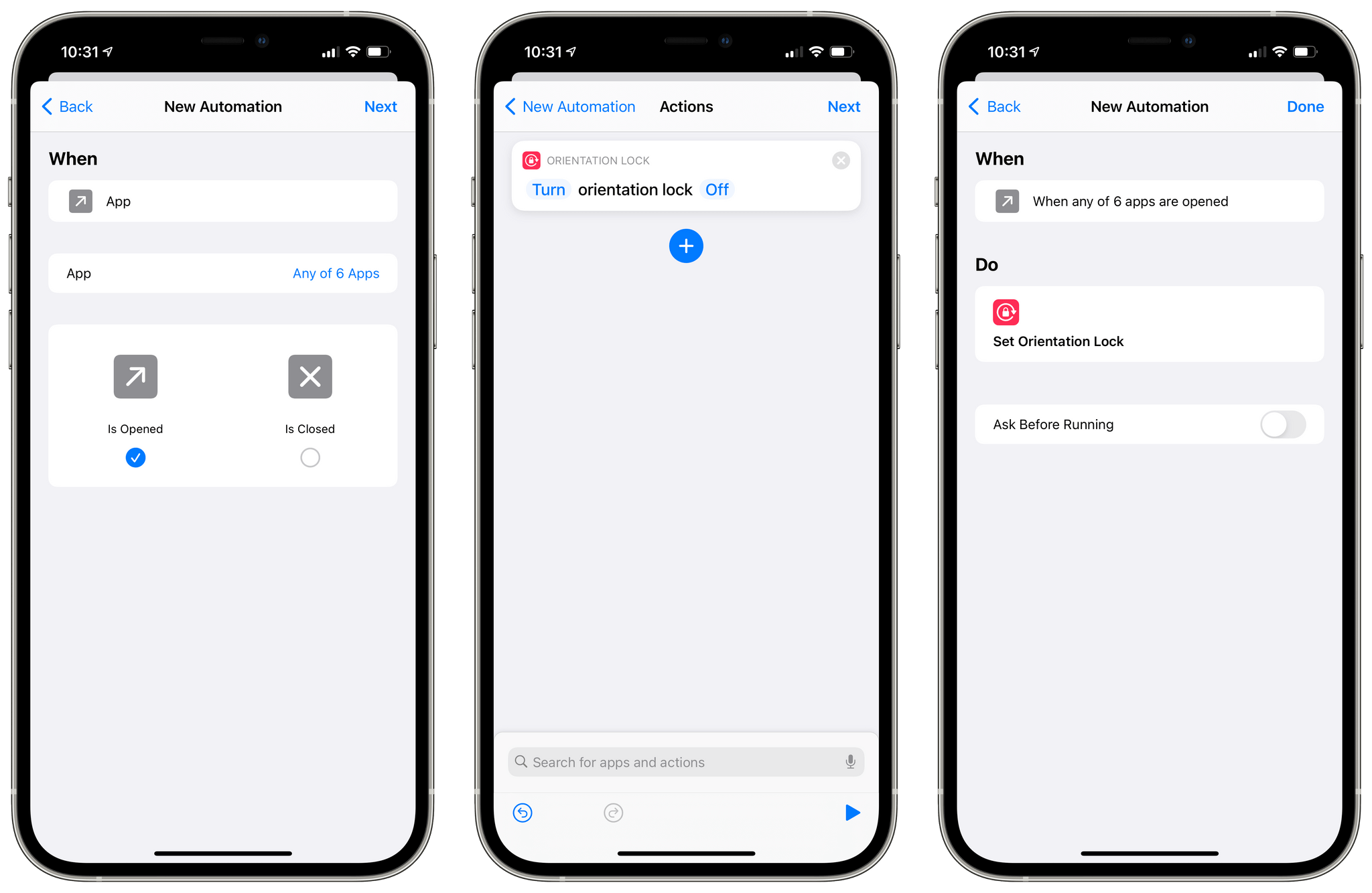 You can automate orientation lock based on which apps you open with Shortcuts in iOS 14.5.