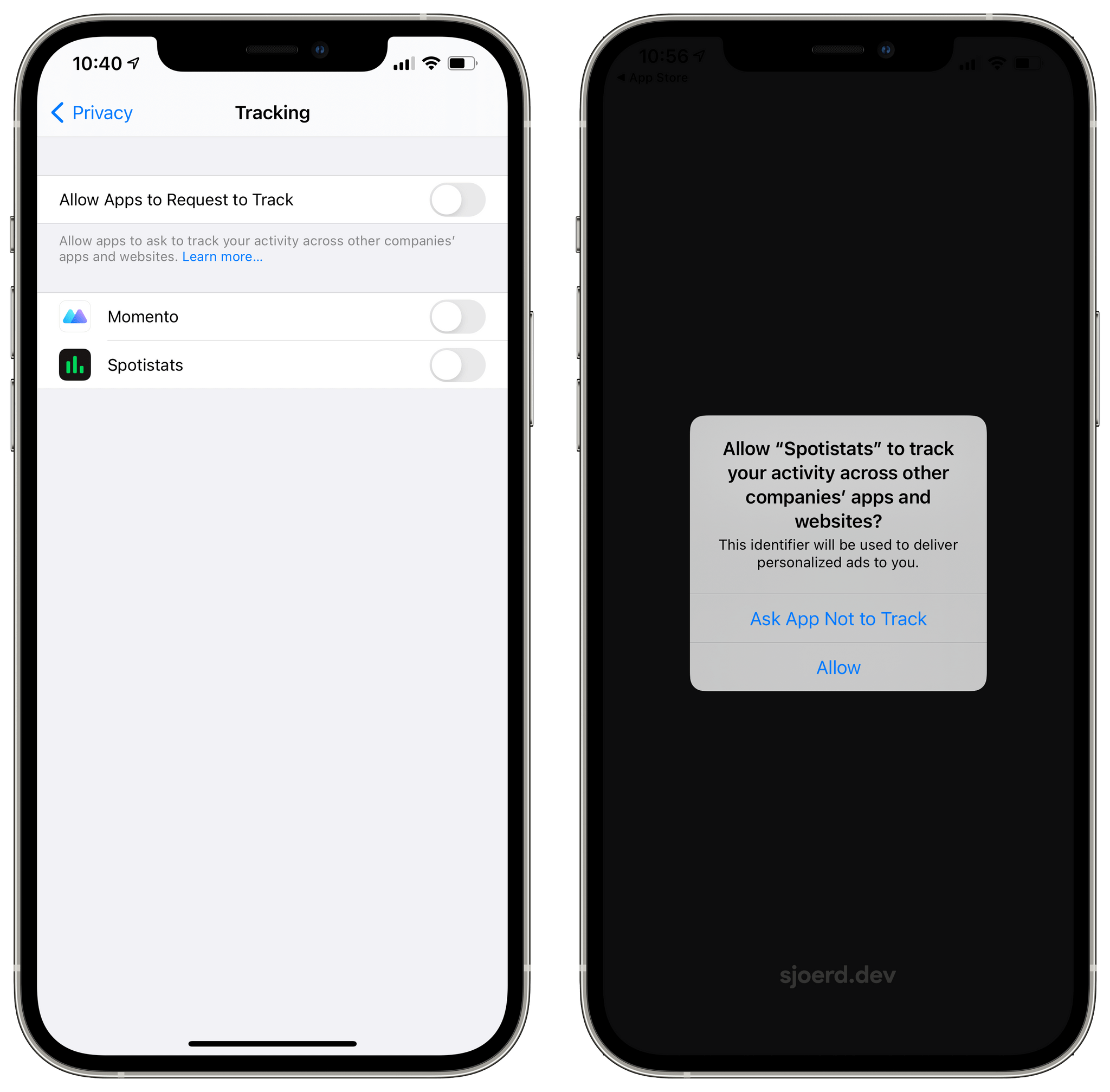 The new Tracking settings and prompt in iOS 14.5.