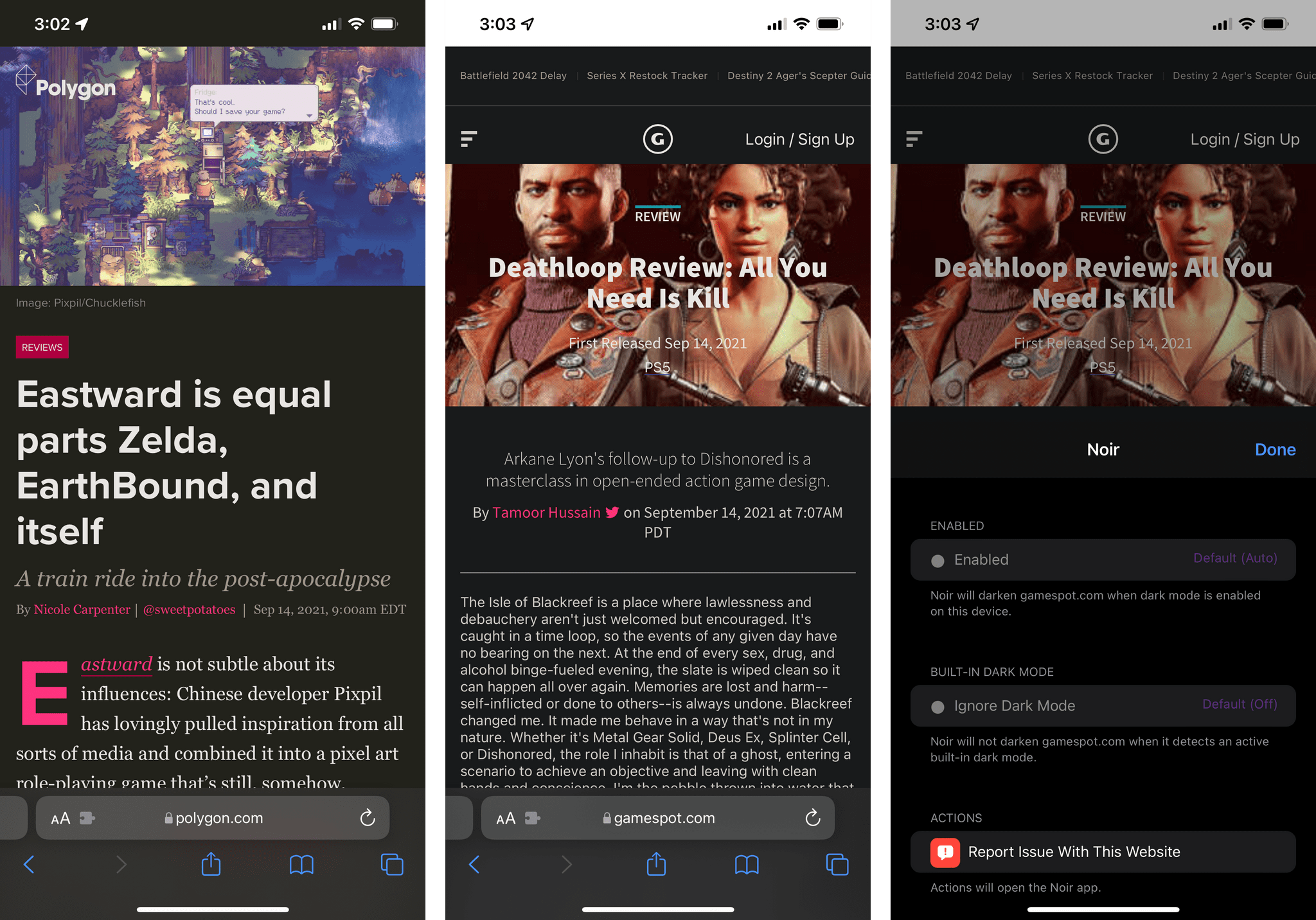 Your favorite website doesn't have a dark mode? Not a problem with Noir.