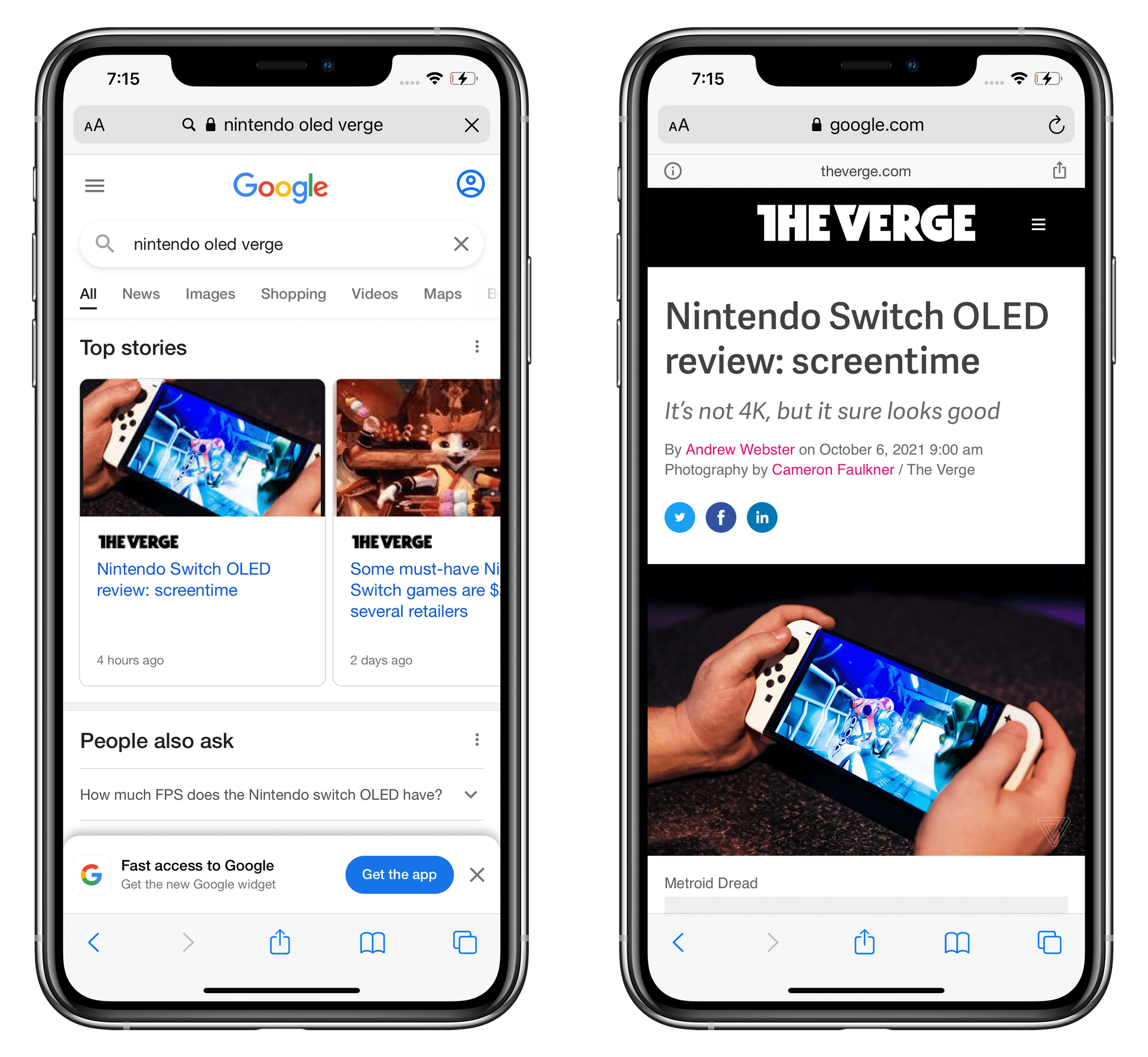 Google search results still return AMP URLs on iOS 14.