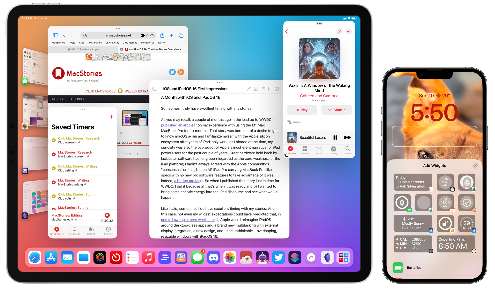 iPadOS and iOS 16.