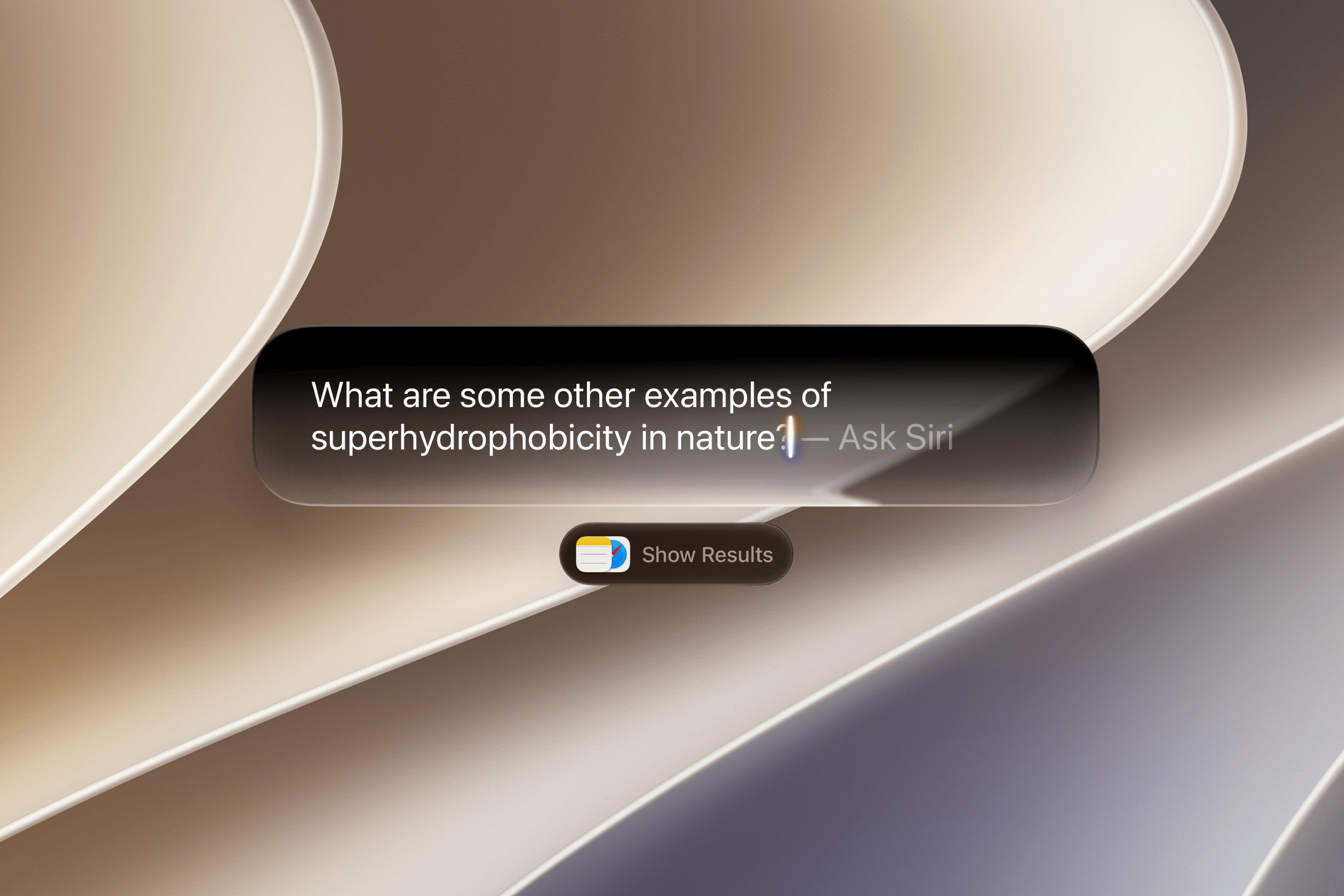 Invoking Siri AI via Spotlight on macOS. Source: Apple.
