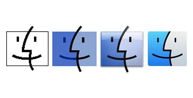 The Finder icon evolution, pre-macOS 26.