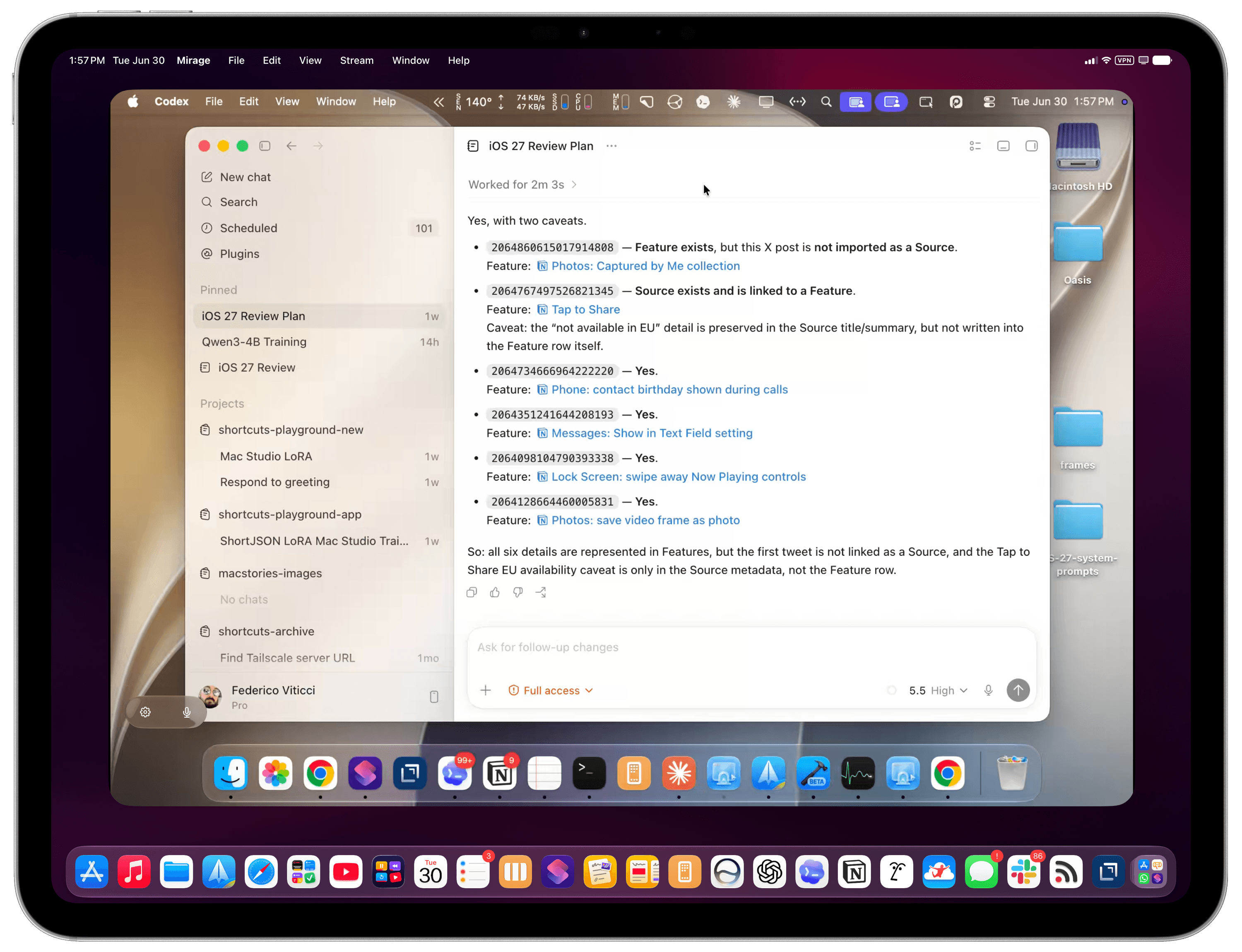 My headless Mac Studio in Mirage for iPad.