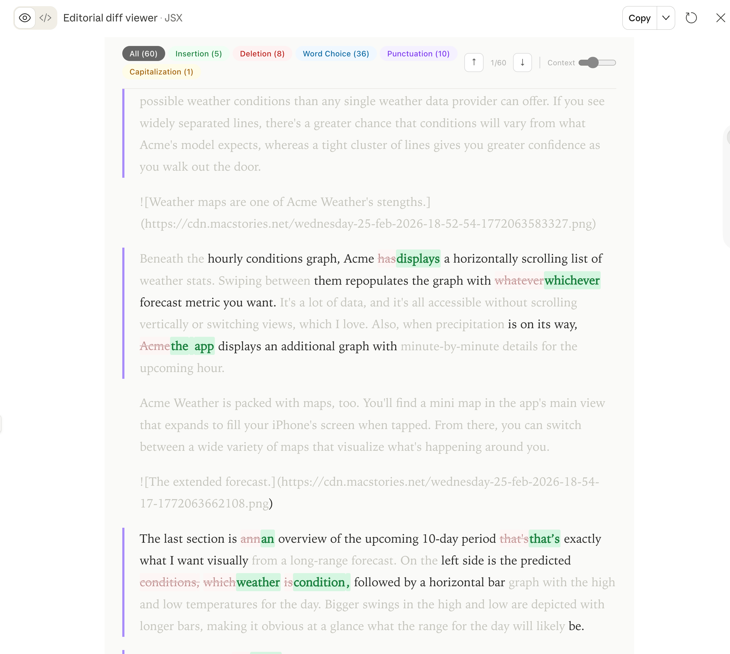 The prototype is recognizable as Editor, but far less readable than the finished version.