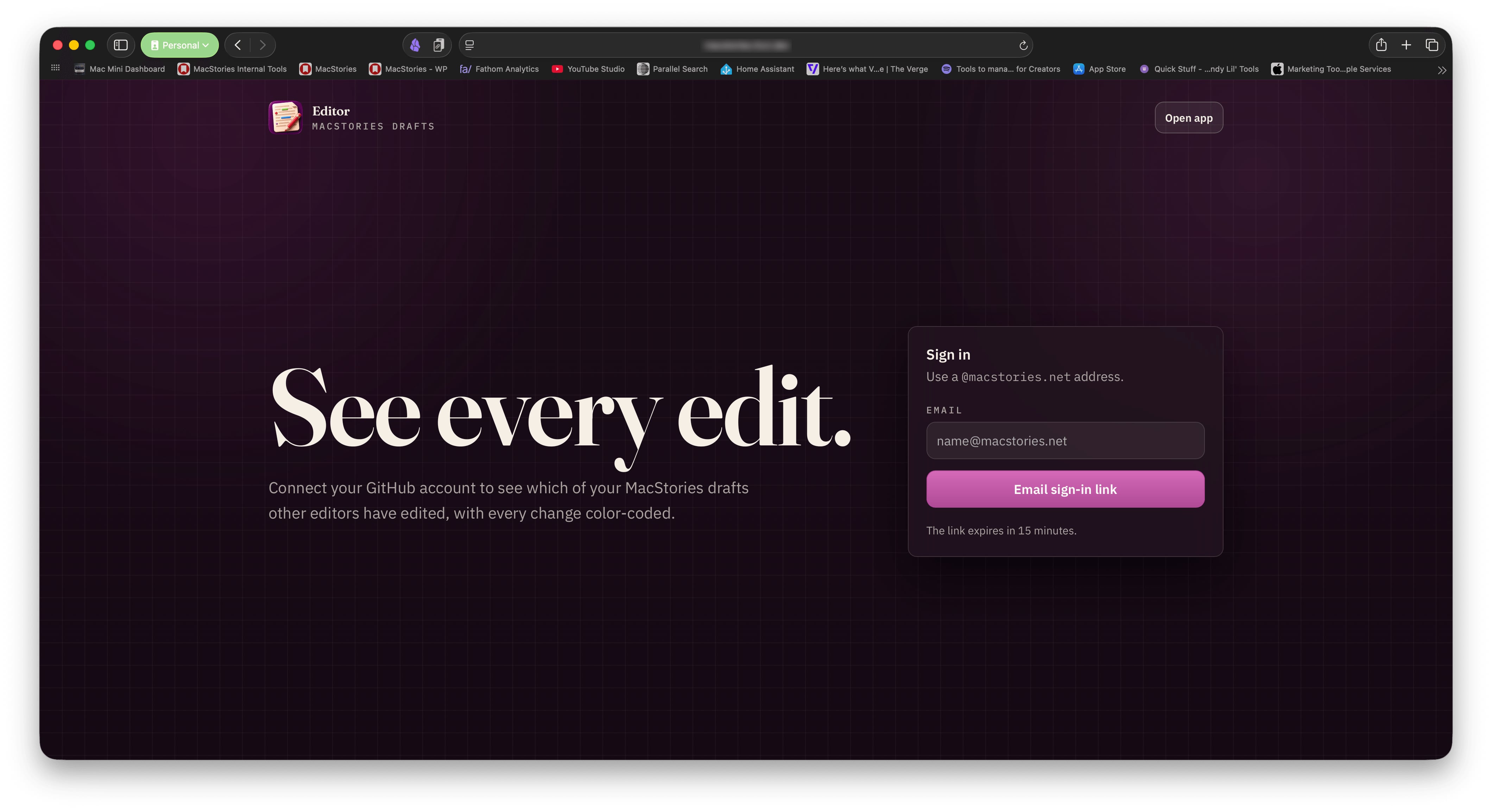 Editor is built to run on the internal tools foundation Federico created.