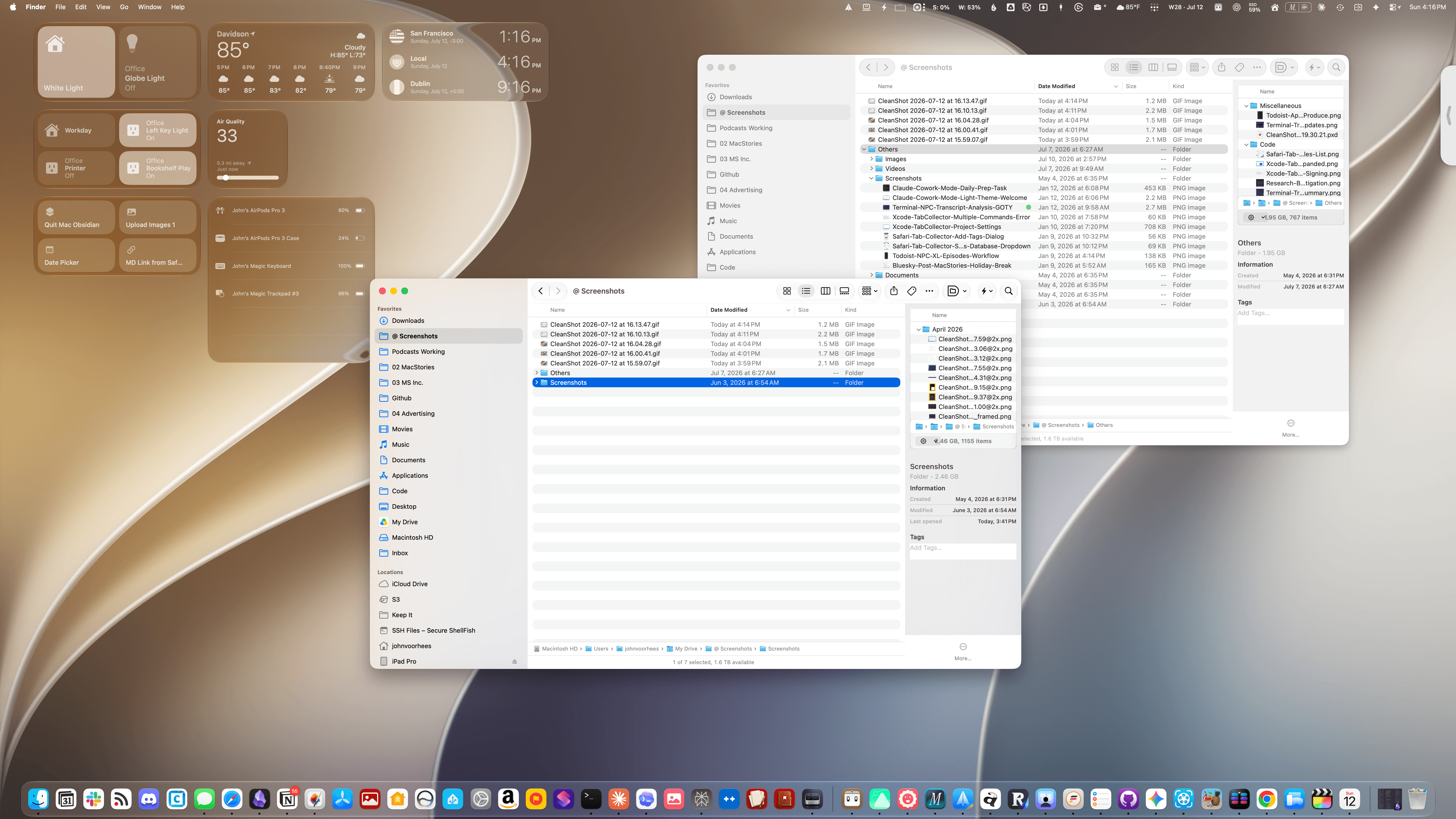 Windows stand out from each other more, and the sidebar runs edge to edge in Golden Gate.