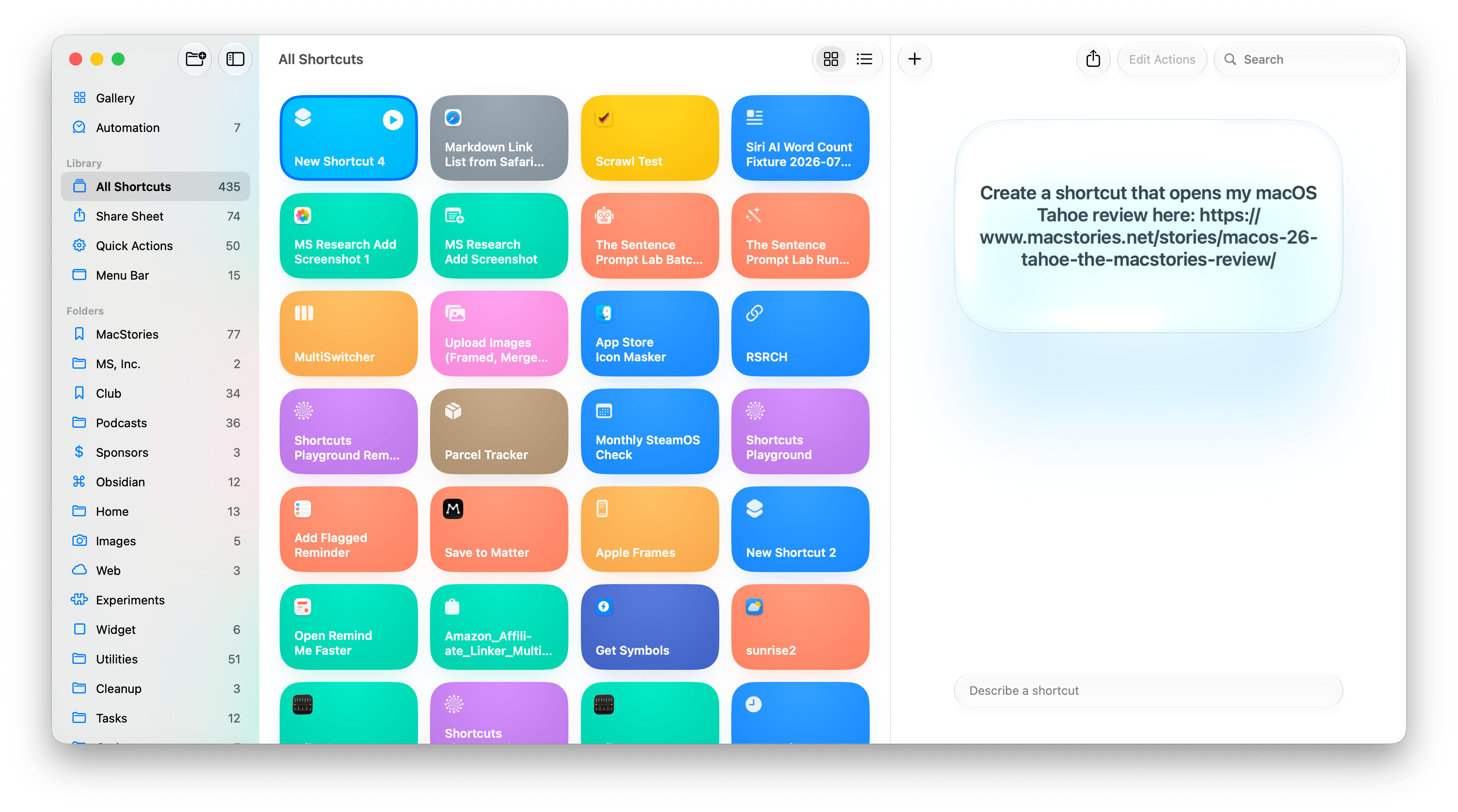Building shortcuts with natural language.
