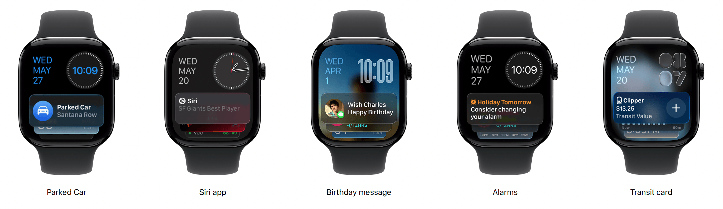 A selection of new Smart Stack widgets.