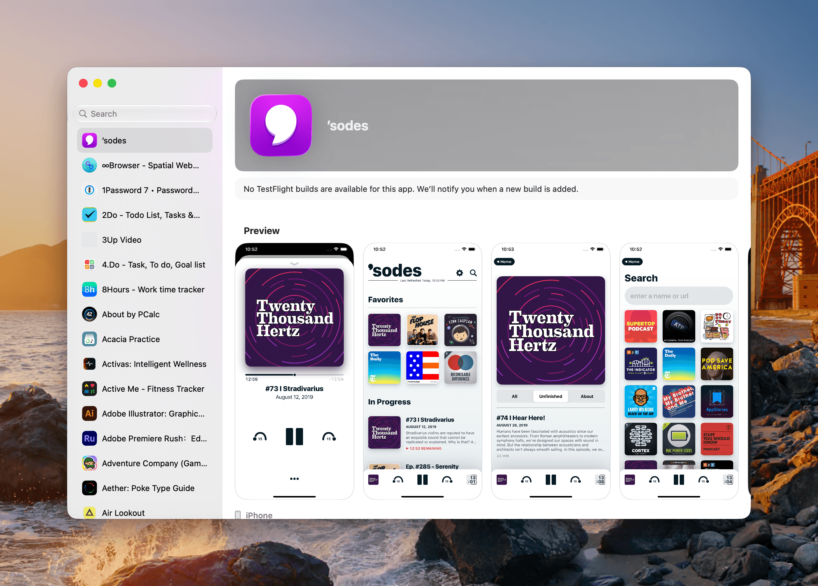 An apostrophe gets you the top spot in Apple's new alphabetical TestFlight list.
