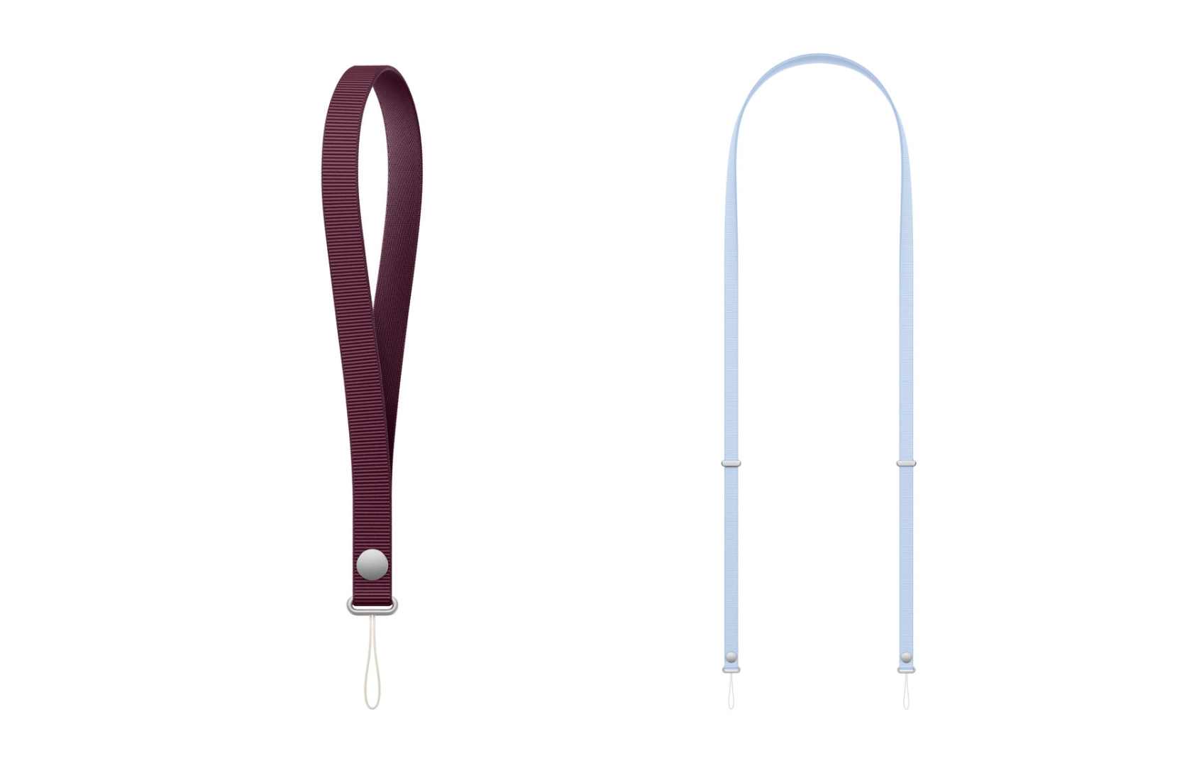 Wrist Strap (left) and Crossbody Strap (right).