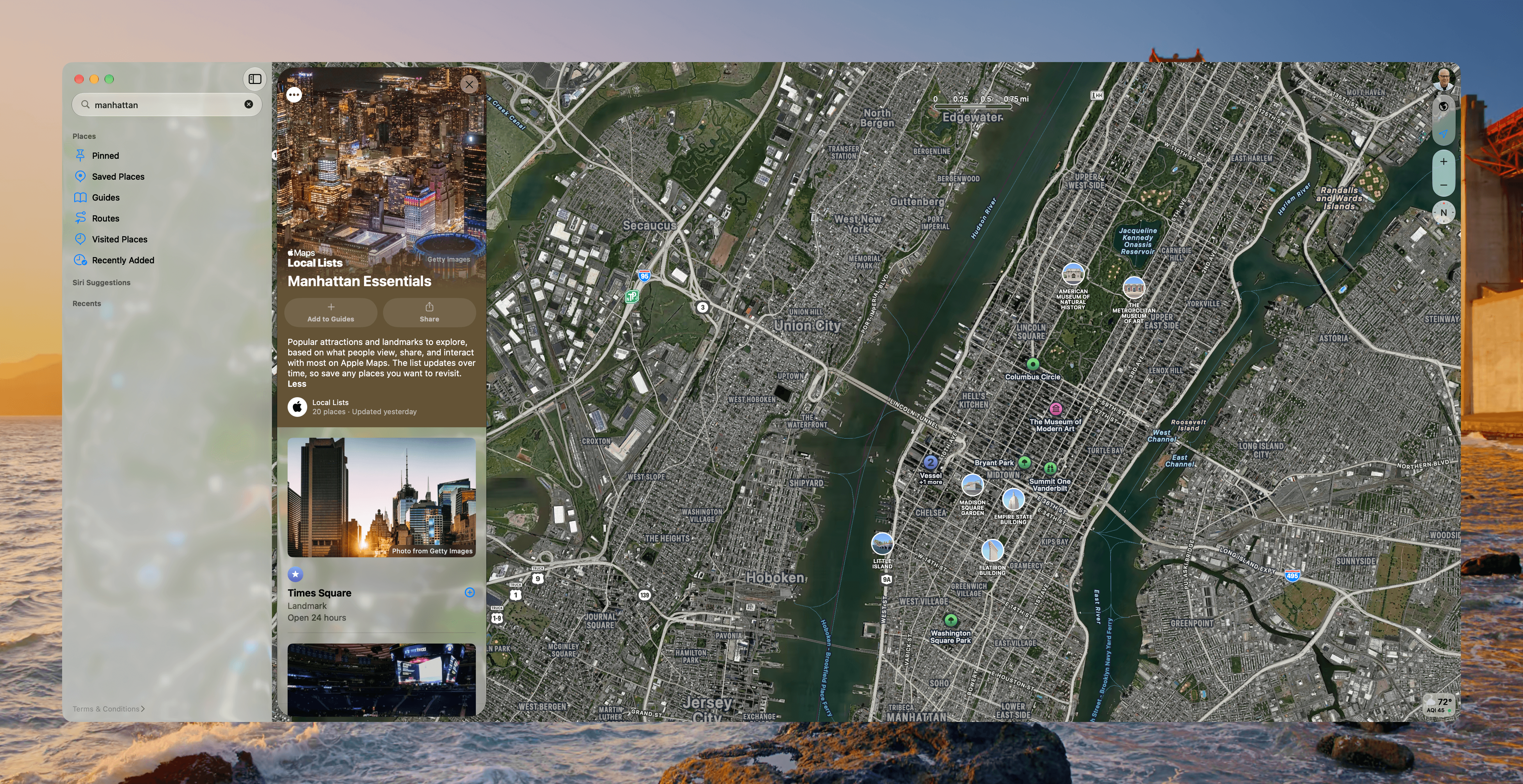 A Local List of Manhattan attractions.