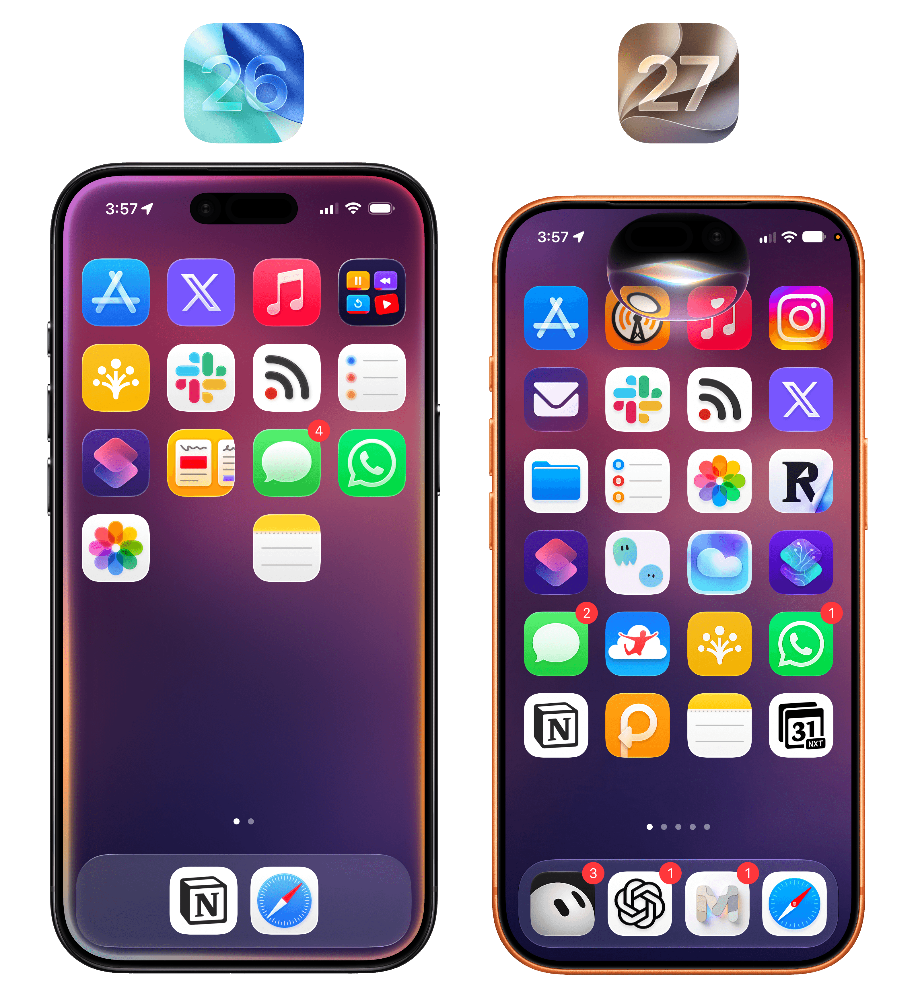 Old and new Siri.