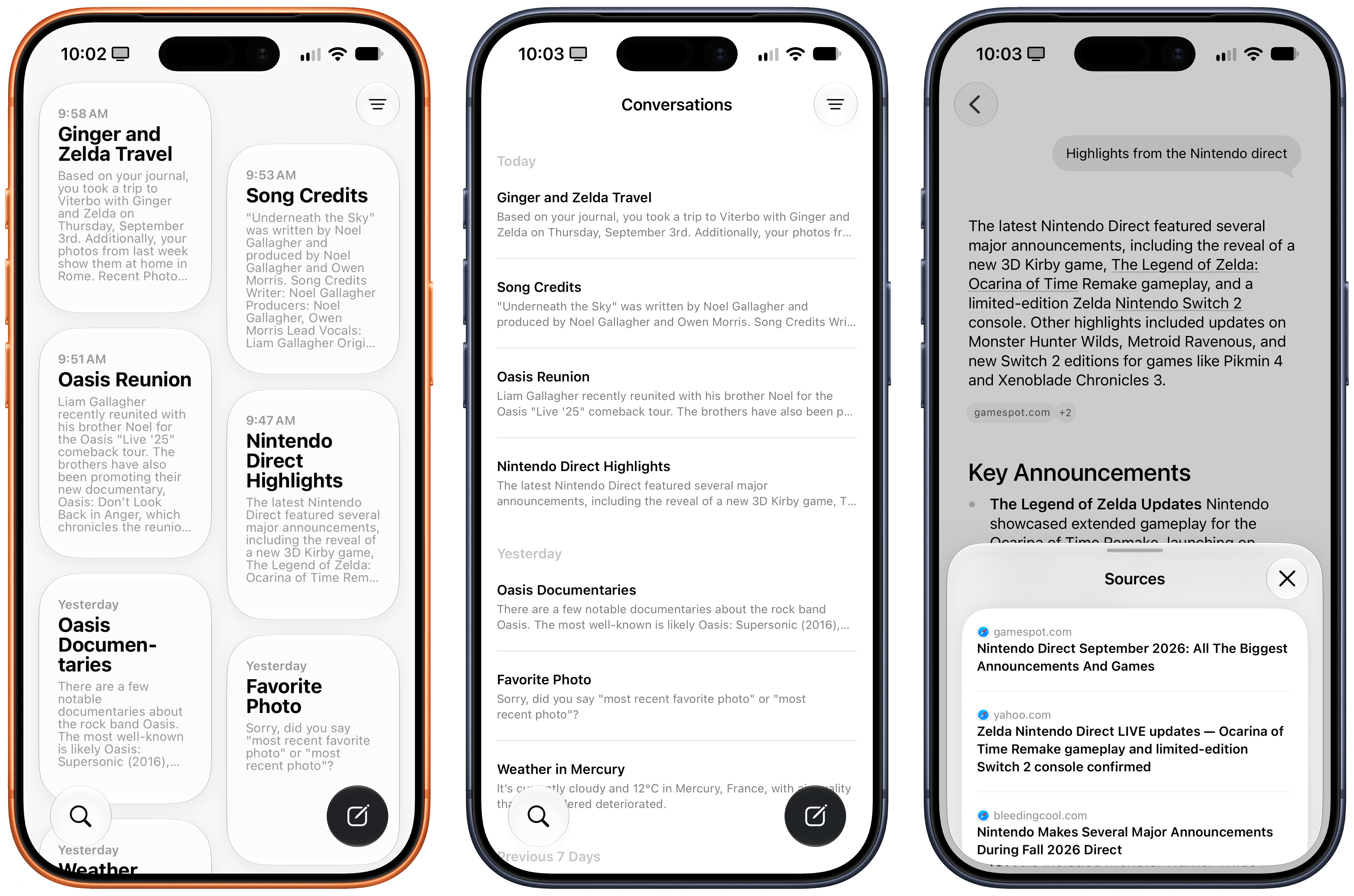 You can switch between different view modes, and also tap on citations to see web sources.