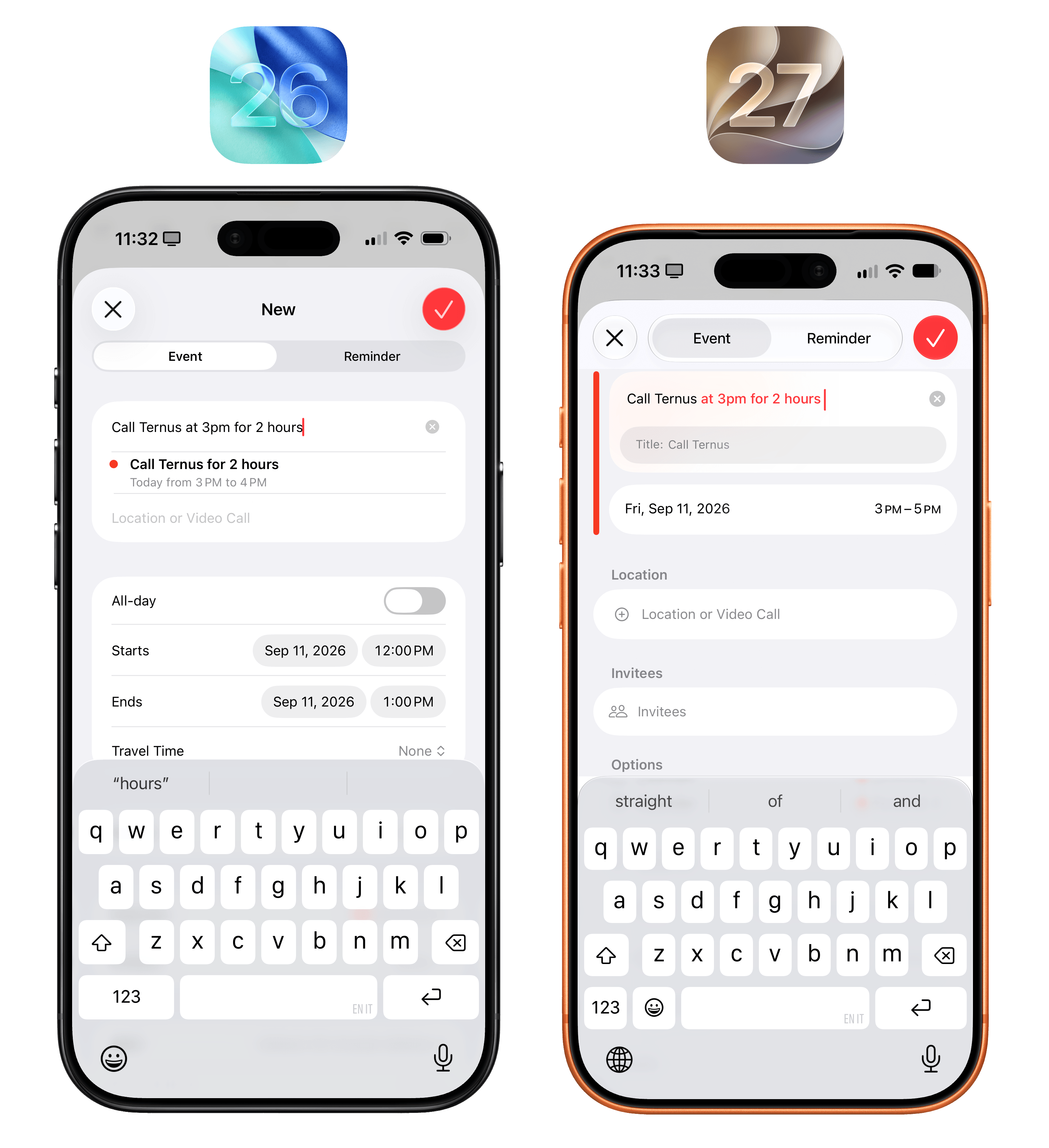 Natural language event creation is slightly better than before, but not much.