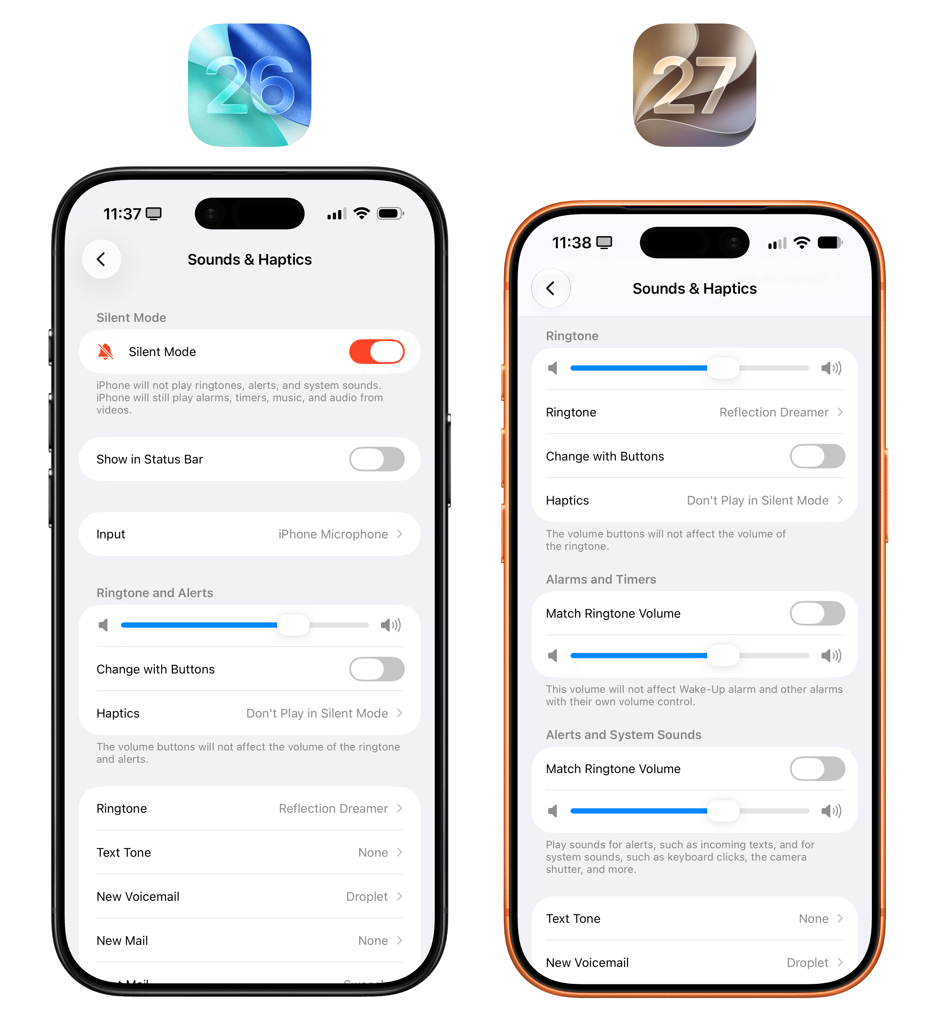 At long last, separate volume sliders.