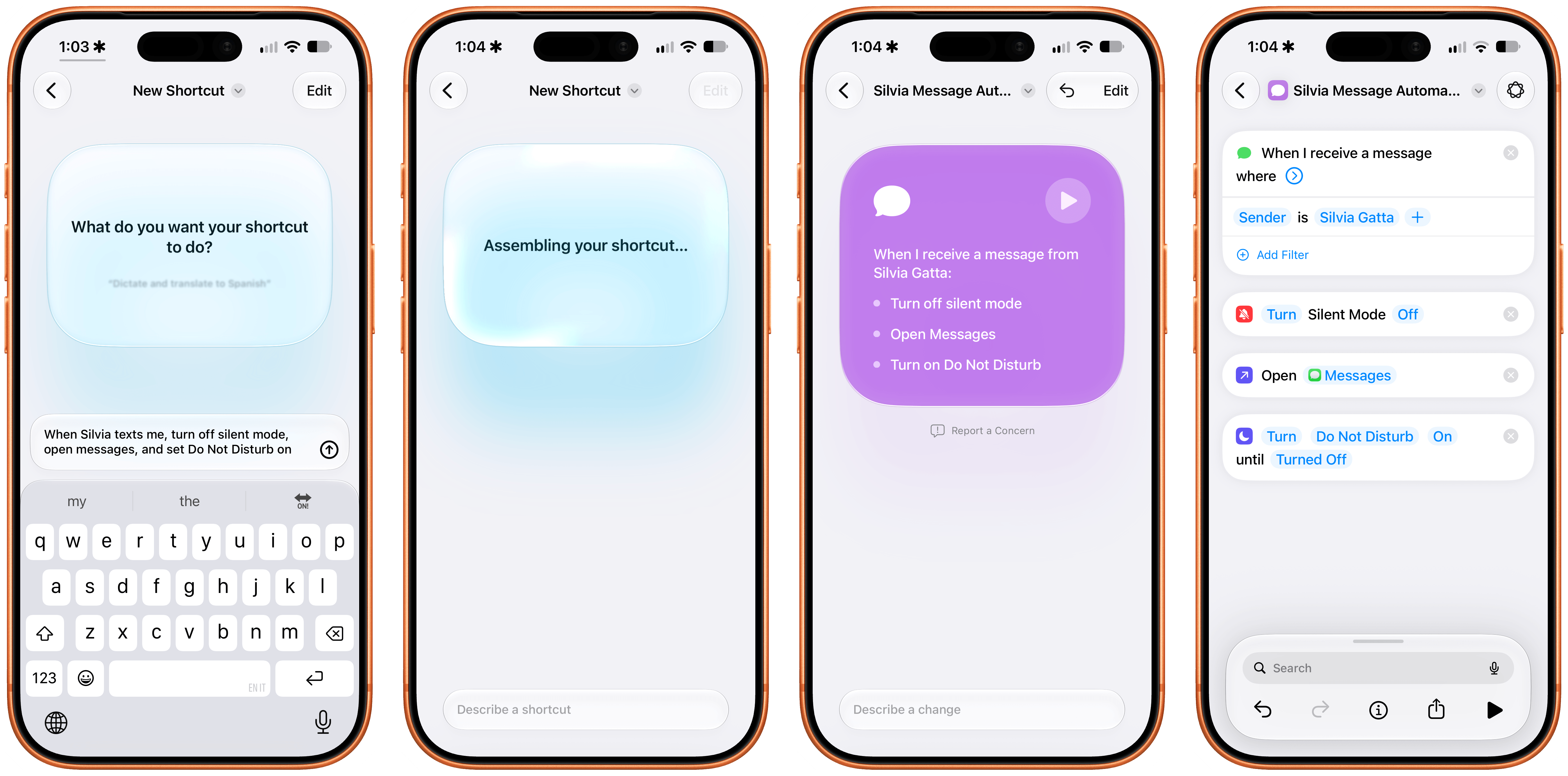 Generating a shortcut with an automation in iOS 27.