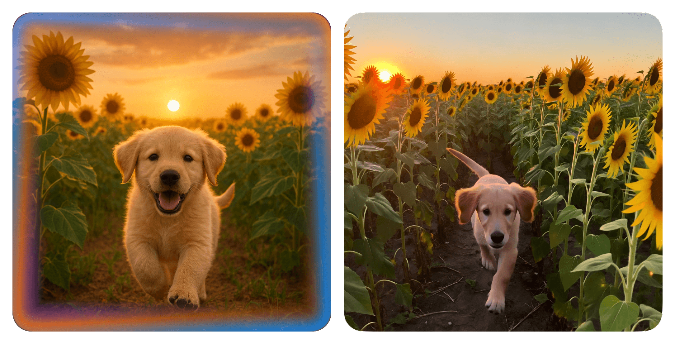 Images generated by Image Playground in Tahoe using ChatGPT (left) and Golden Gate using Apple's Foundation Models (right).