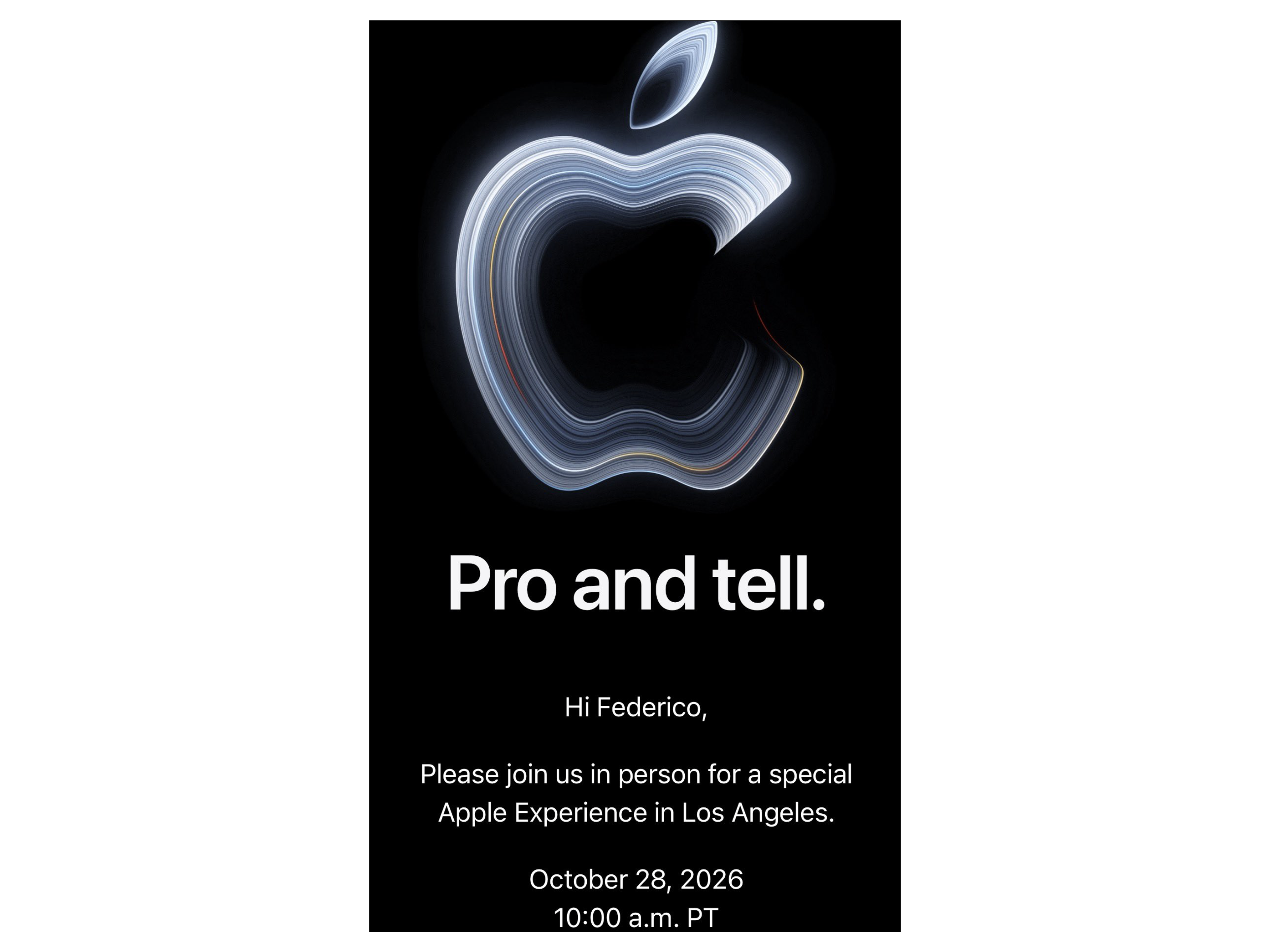 Apple Announces October 28 “Pro and Tell” Event