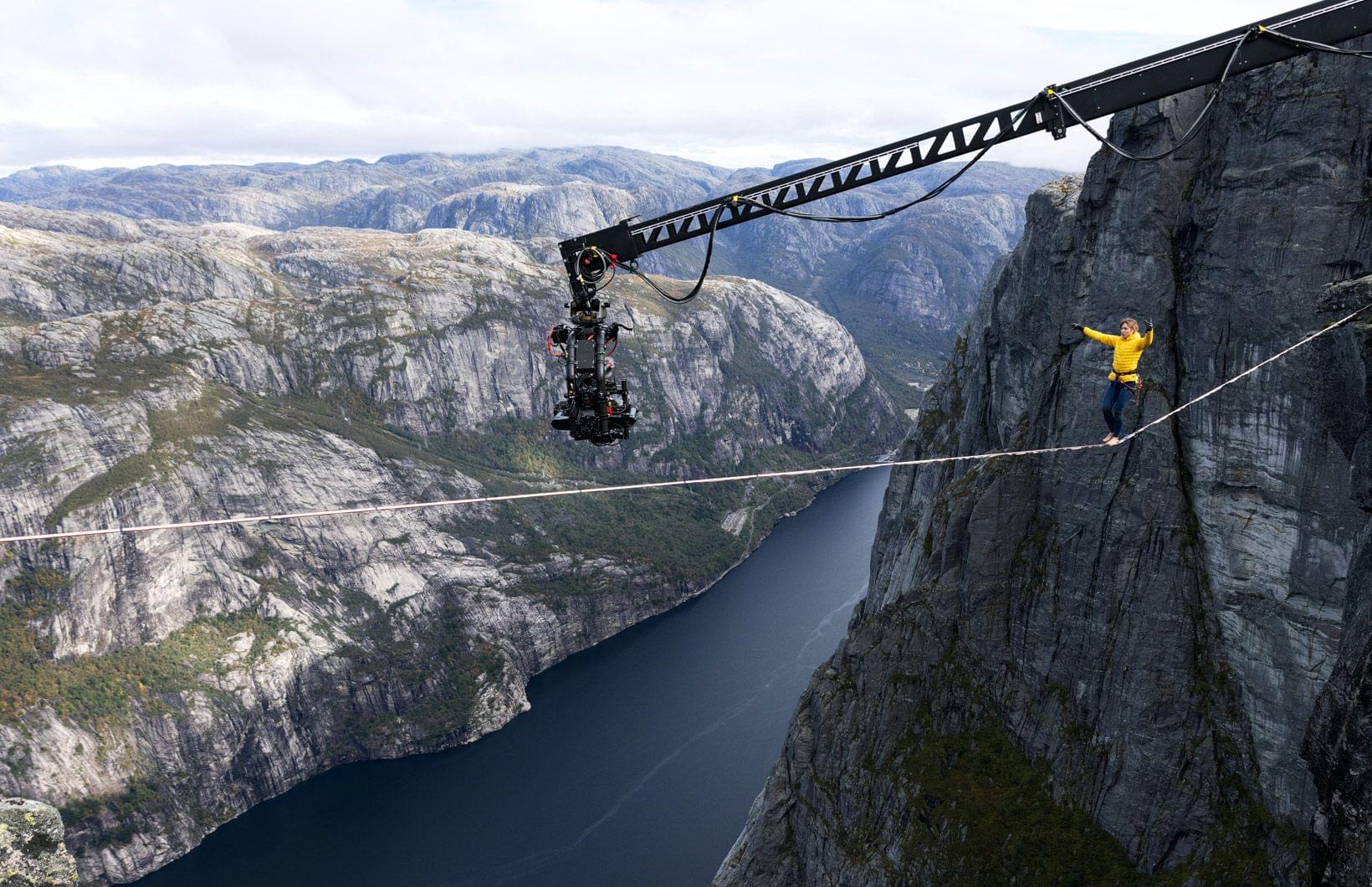 How the tightrope scene was captured in Apple Immersive Video. Source: Apple.