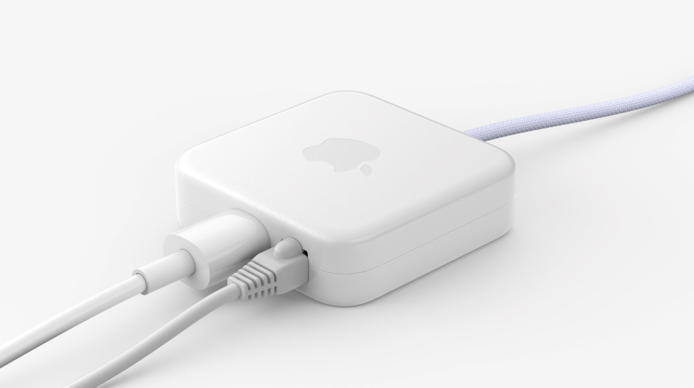 The iMac's new power adapter.