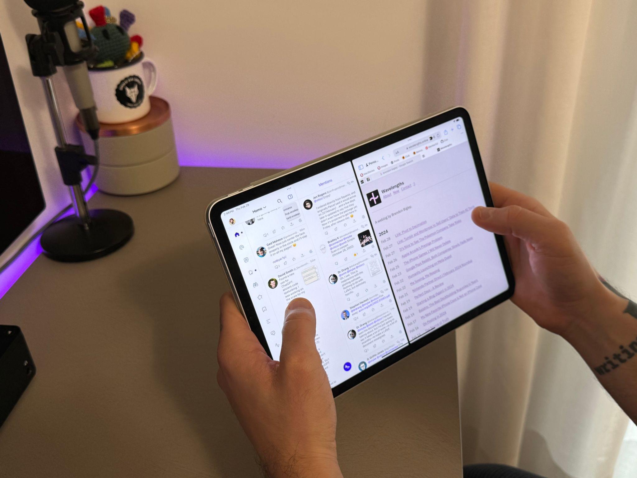 The 11" iPad Pro is more comfortable to hold in landscape than the 12.9" version.