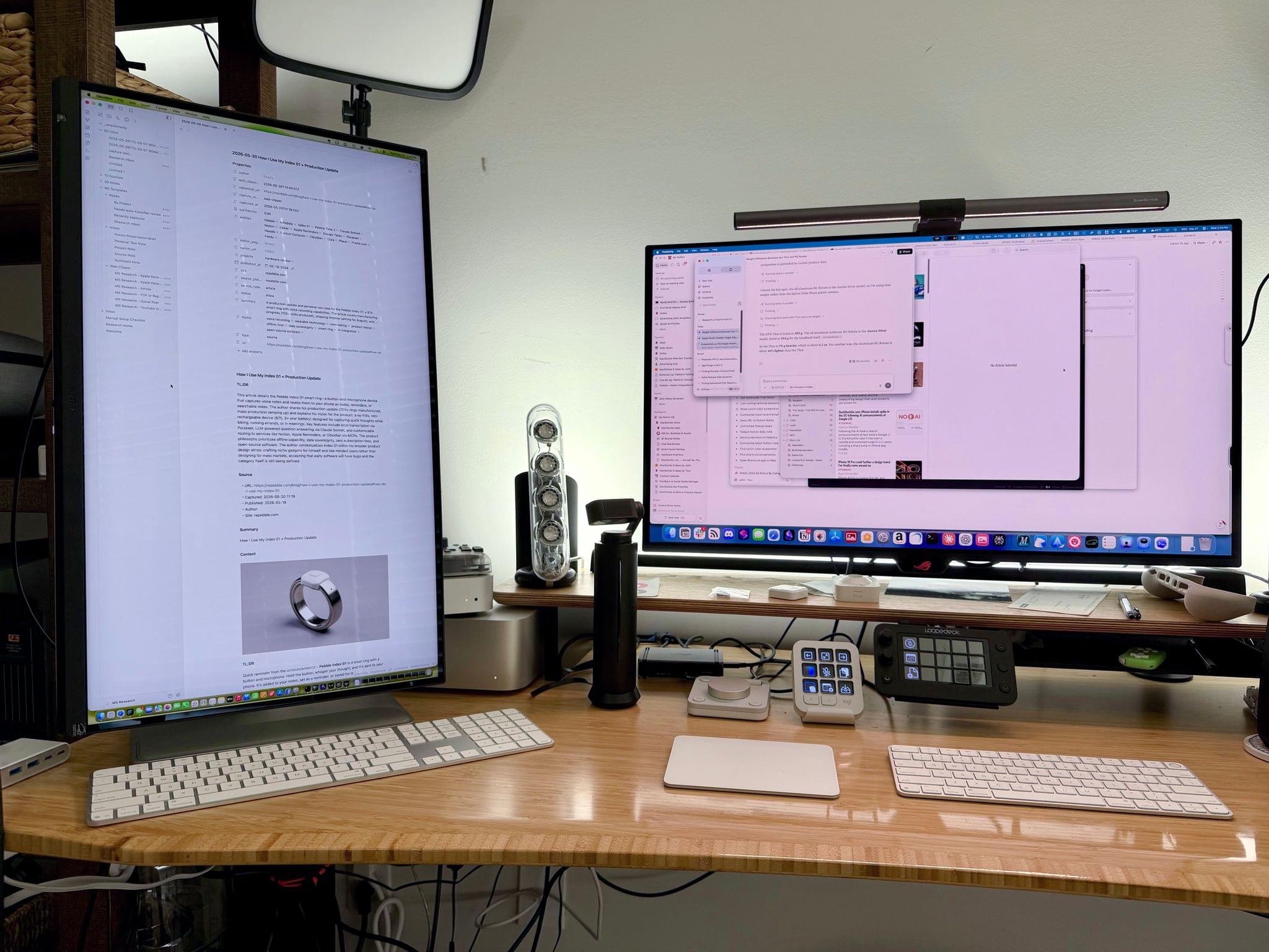 I don't really have the space for a second display on my desk, but it's tempting. The BenQ MA270S is on the left.