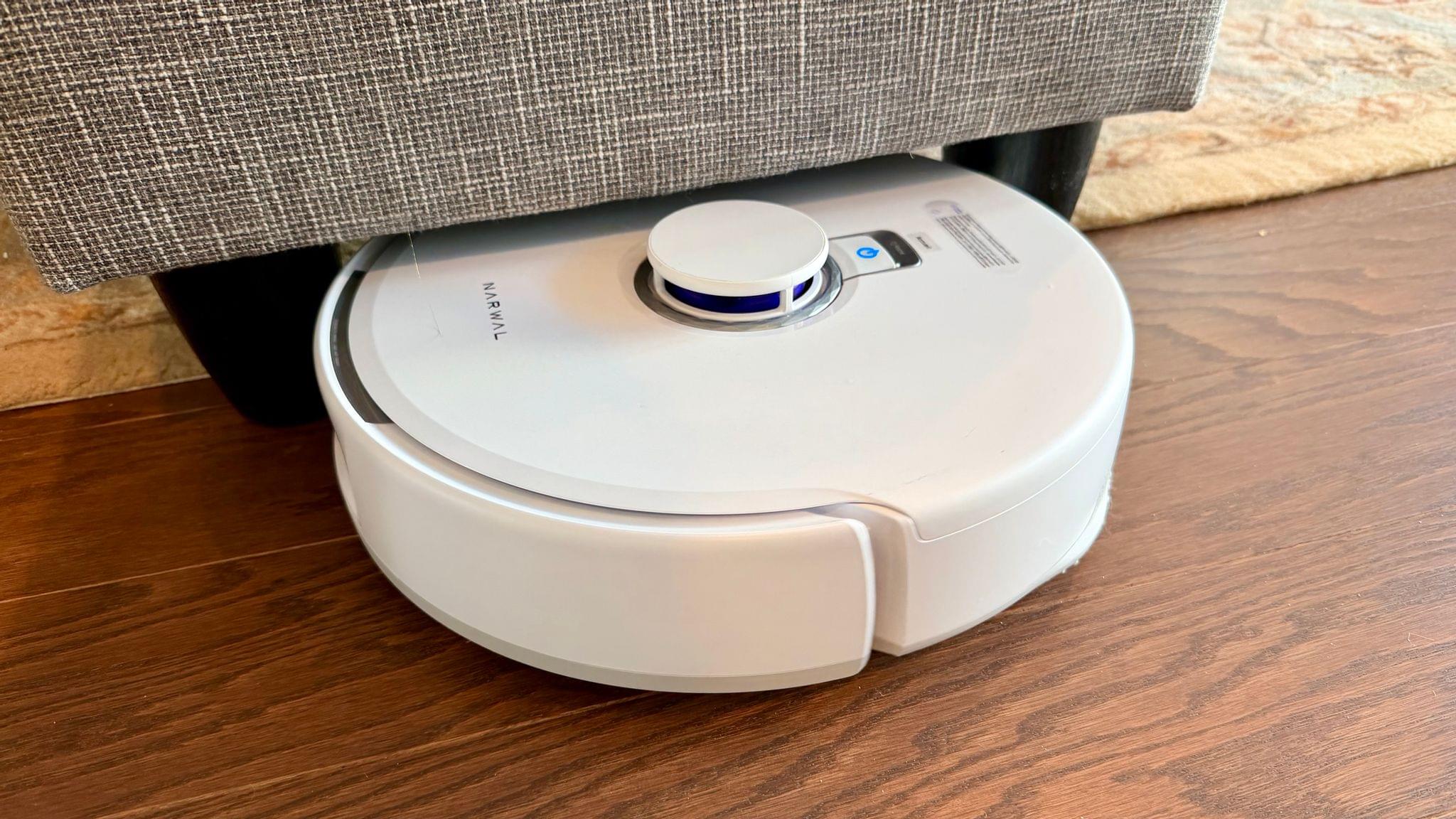 The Narwal is short enough that it fits under nearly every piece of furniture in our house.